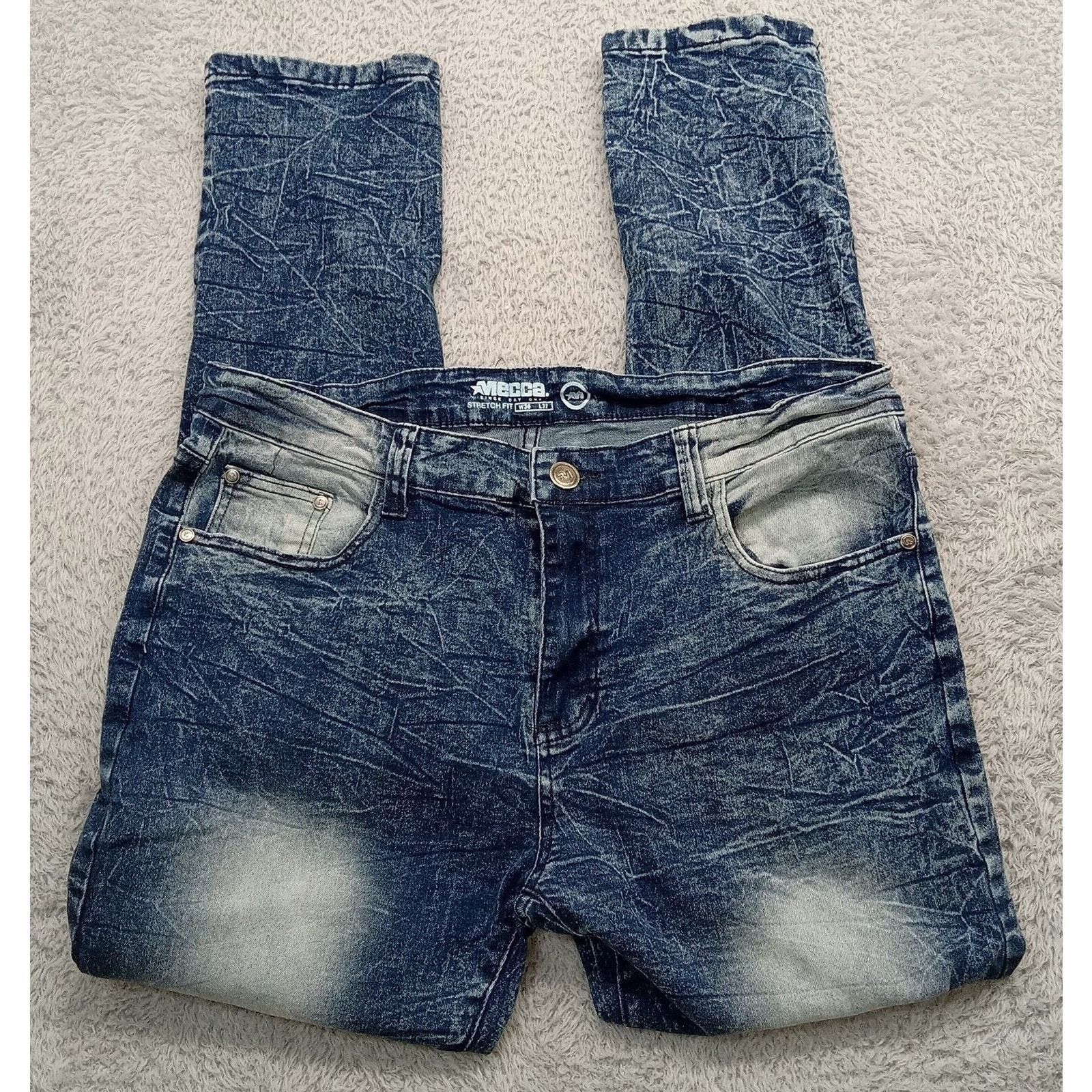 Mecca Mecca Jeans 36 X 30 Men's Stretch Fit Biker Denim Streetwear Size US 36 / EU 52 - 3 Thumbnail