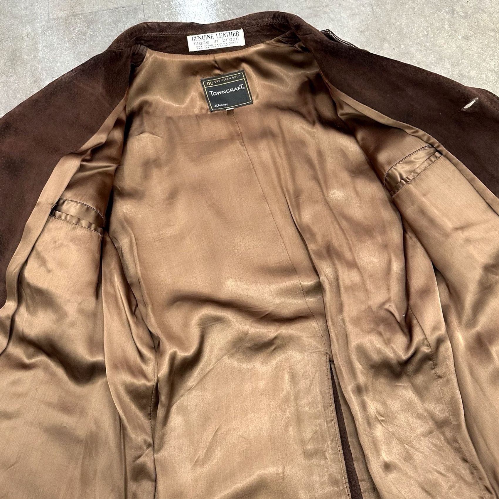 Vintage VINTAGE Towncraft Jacket Mens Sz 42 Large Dark Brown Leather Suede Long VTG JCPenney Jacket Men Conference Overcoat Size US XS / EU 42 / 0 - 4 Thumbnail