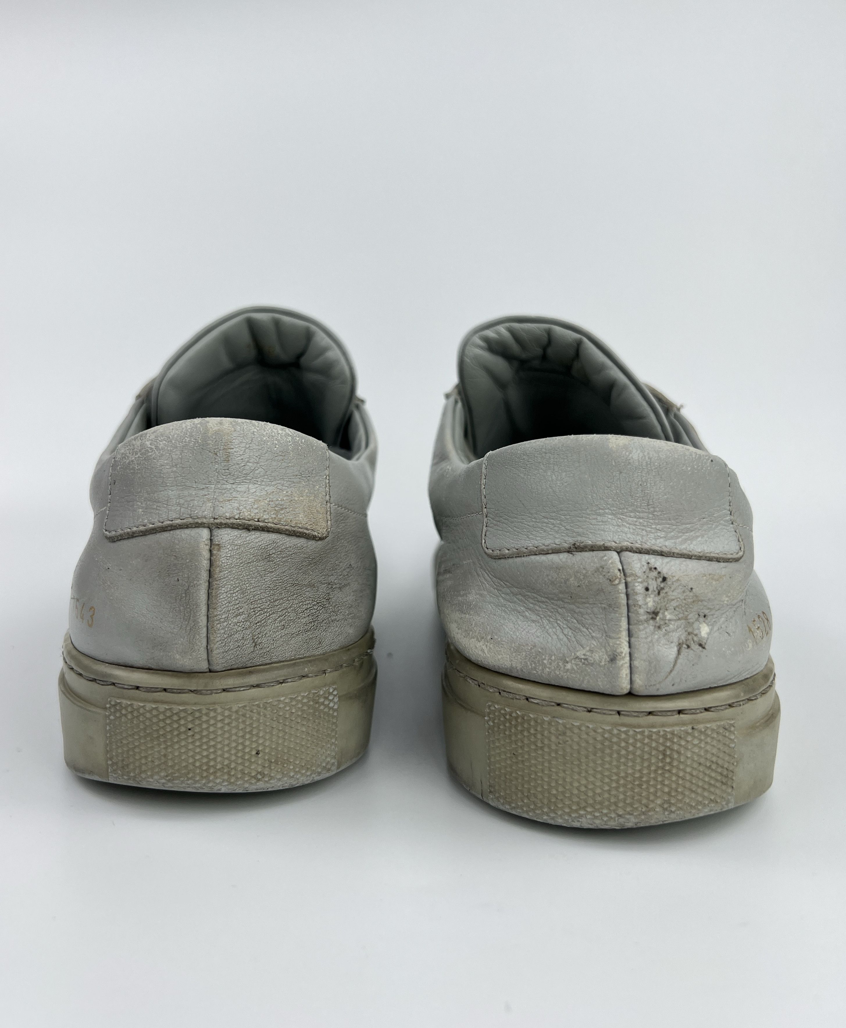 Common Projects Common Projects Achilles Low Top Gray Leather Sneakers Size US 10 / EU 43 - 4 Thumbnail