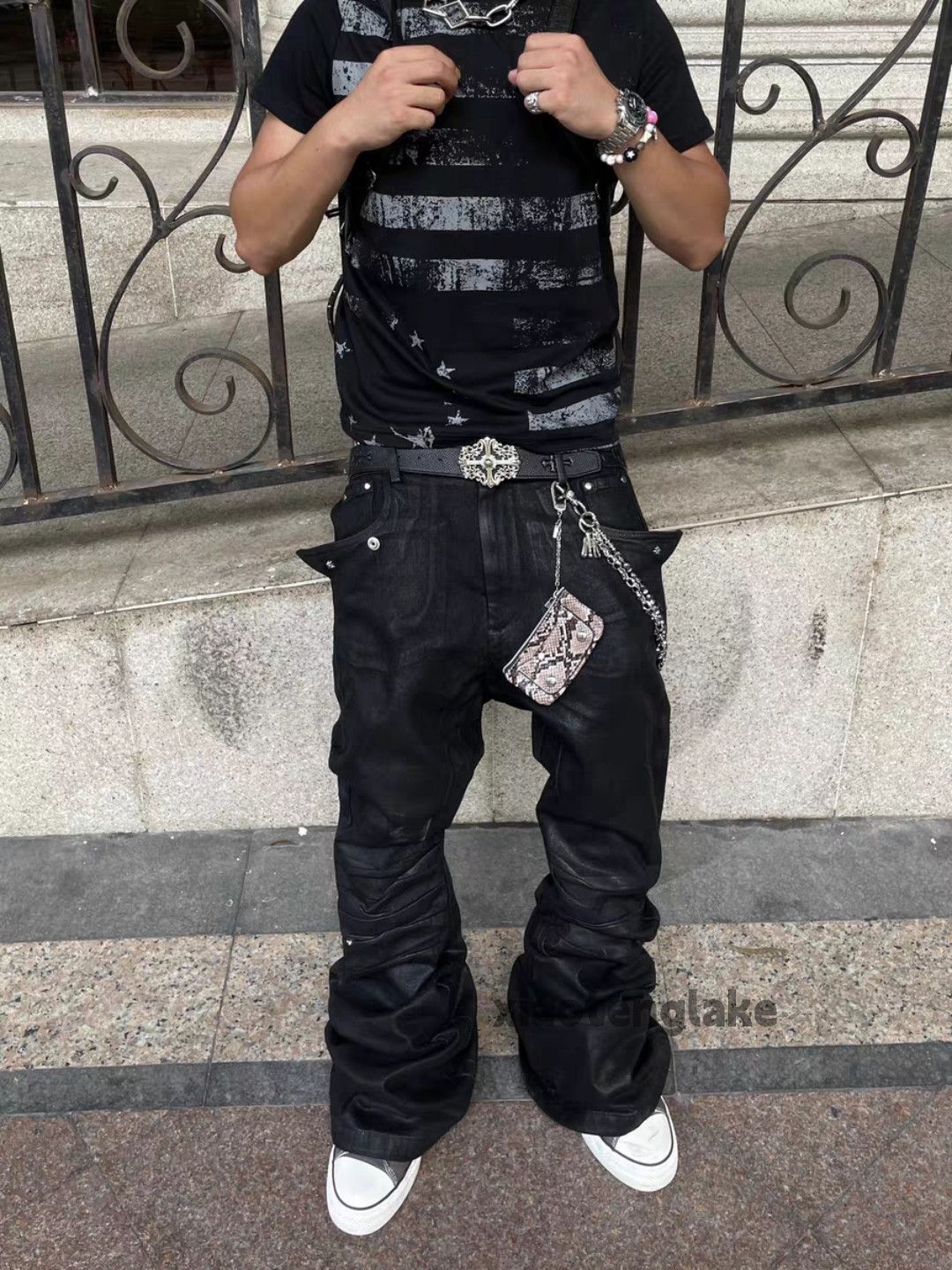 Jean ltx erd vetements style flared Stack punk grunge jeans | Grailed