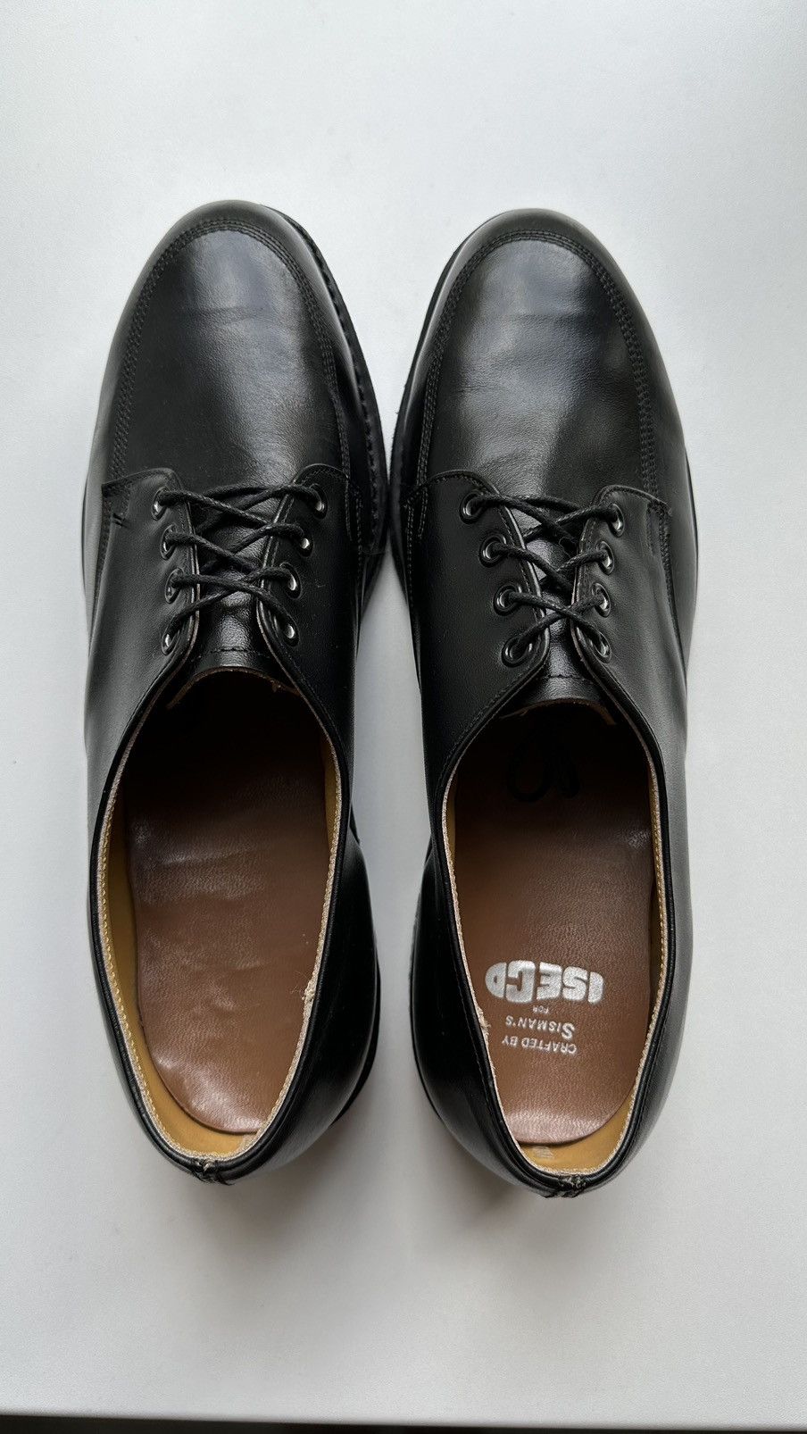 Designer Men Black Derby Classic Shoes Leather Size 45 Oil Resistant Size US 12 / EU 45 - 2 Thumbnail