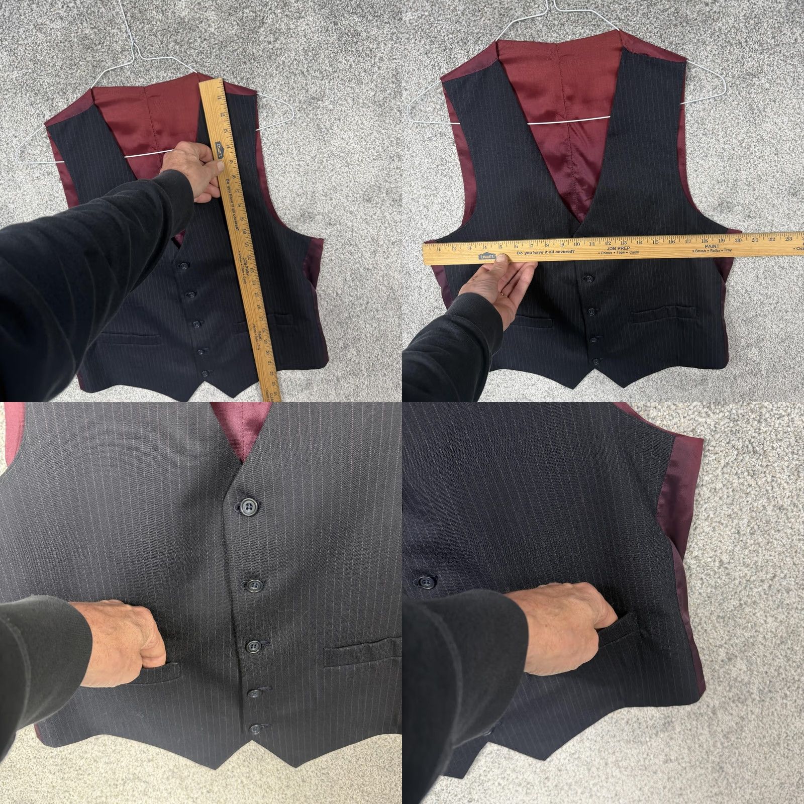 Vintage VINTAGE Sergio Valente Suit 2 Piece Black Pinstripe Blazer Vest Mens N/A Size 42R - 10 Thumbnail