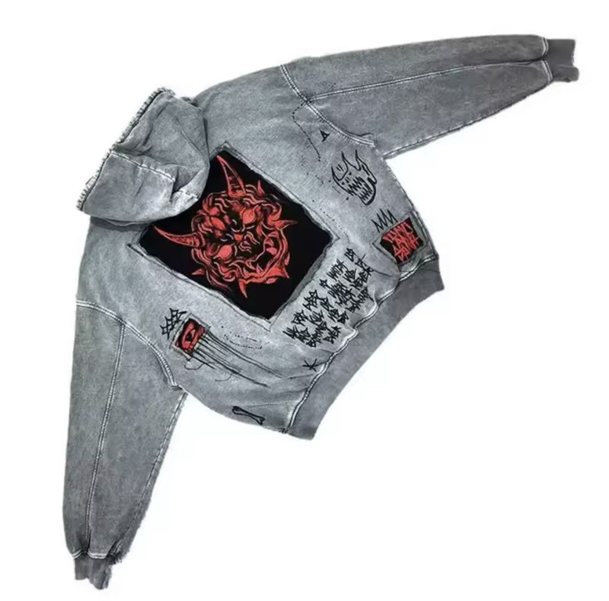 Other Letter Vintage Skull Pattern Print Oversized Hoodie Jacket Size US S / EU 44-46 / 1 - 4 Thumbnail