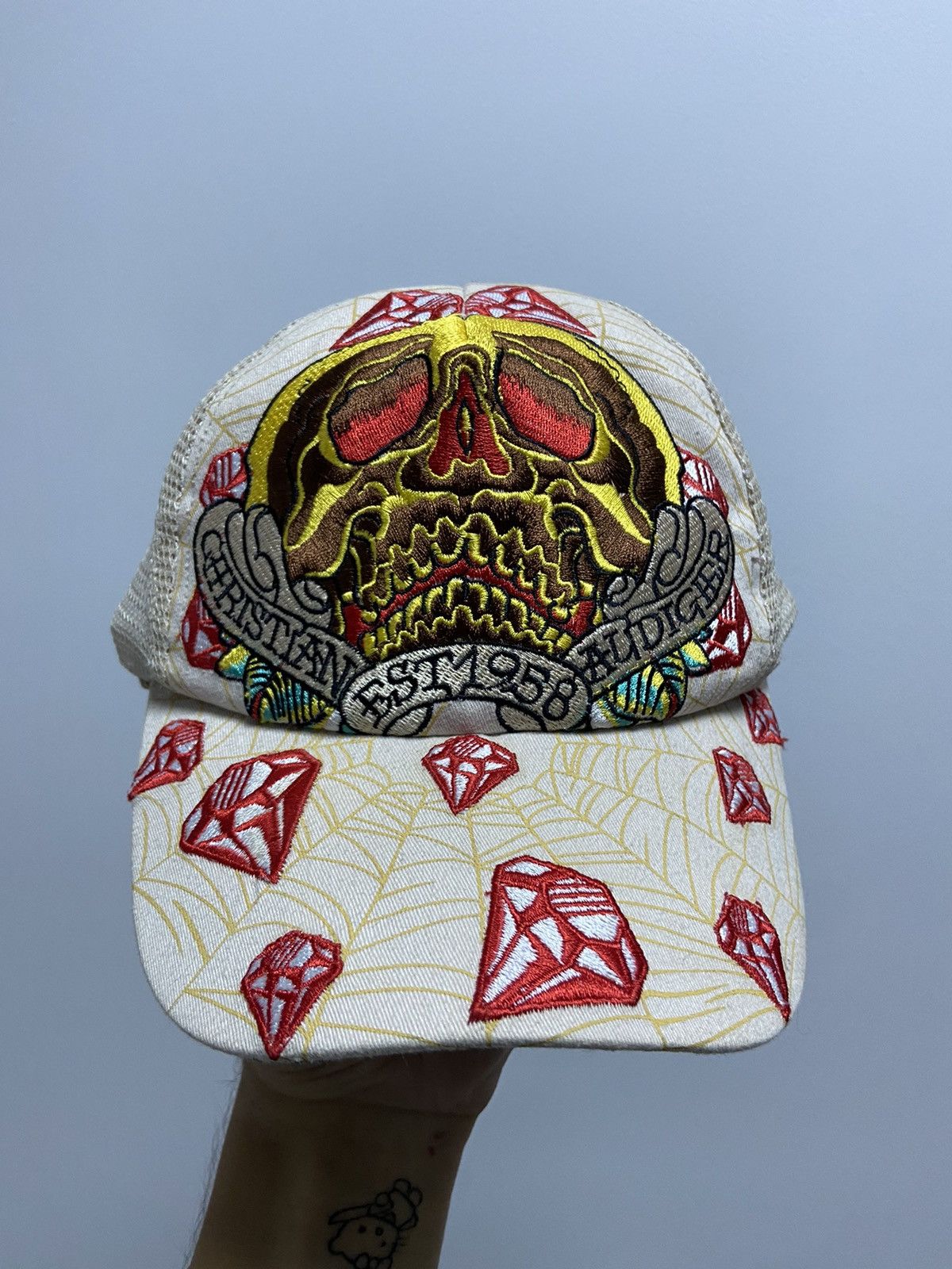 Ed Hardy × Vintage Ed Hardy Cap Vintage Skull Big Logo Embroidered Size ONE SIZE - 2 Thumbnail