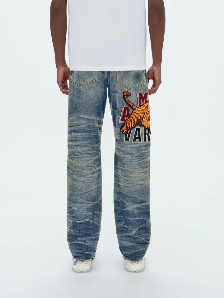 Amiri o1w1db11224 Varsity Tiger Five-Pocket Jeans Vintage Indigo Size US 36 / EU 52 - 4 Thumbnail