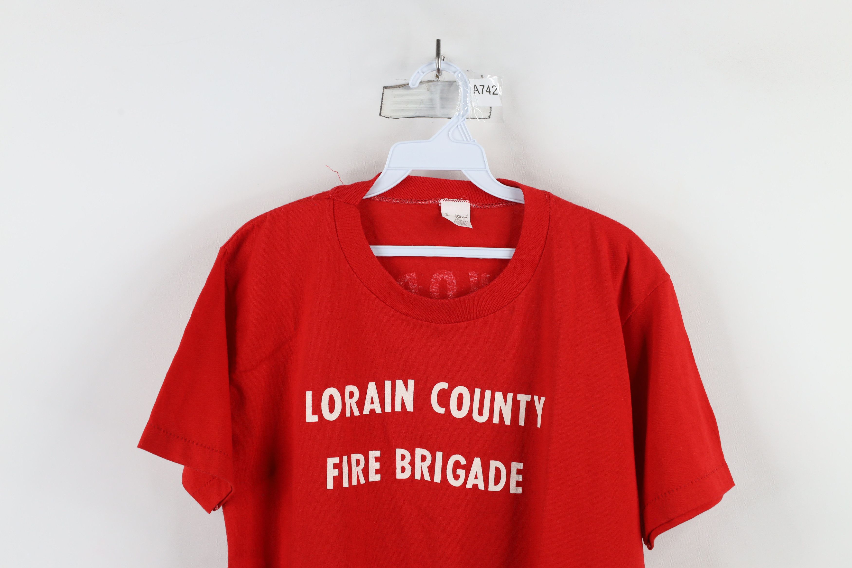 Vintage Vintage 70s County Fire Brigade Al Koran T-Shirt Red USA Size US L / EU 52-54 / 3 - 2 Thumbnail