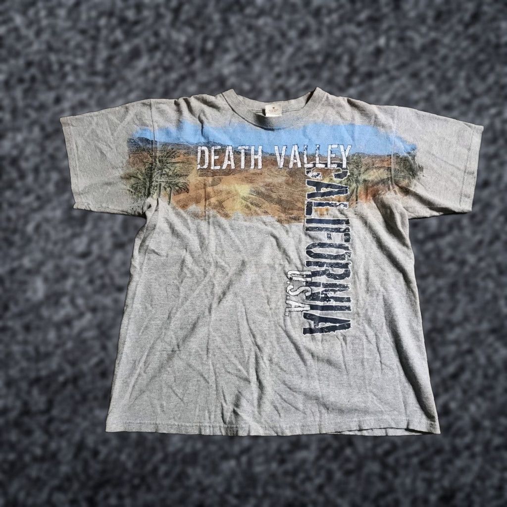 Anvil VINTAGE Anvil T-Shirt Mens L Travel California Death Valley 90s Gray Cotton Blend Short Sleeve Crew Neck VTG USA Logo Graphic Print Dinner? Size US L / EU 52-54 / 3 - 1 Thumbnail