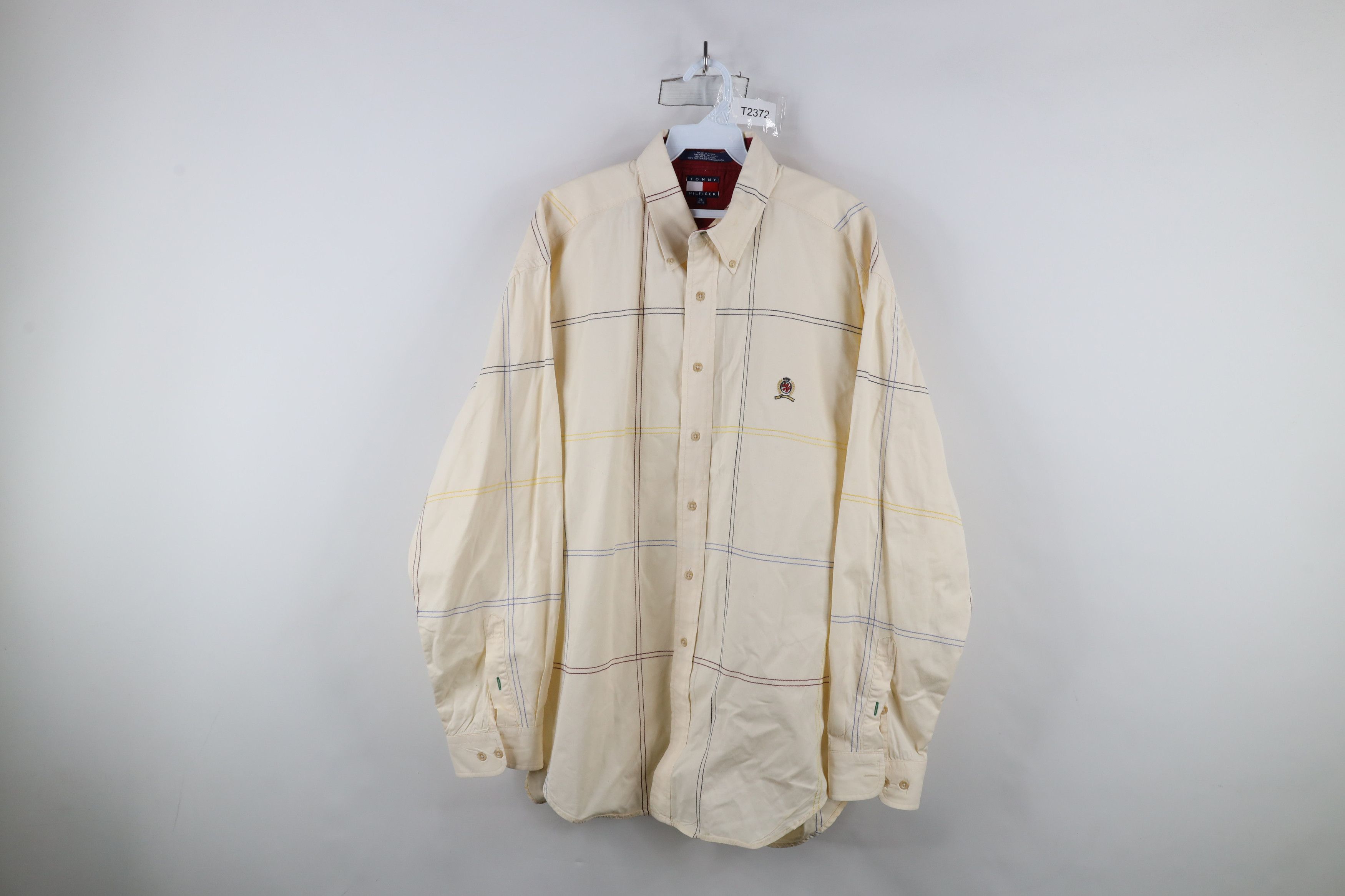 Tommy Hilfiger × Vintage Vintage 90s Tommy Hilfiger Rainbow Plaid Button Down Shirt Size US XL / EU 56 / 4 - 1 Thumbnail