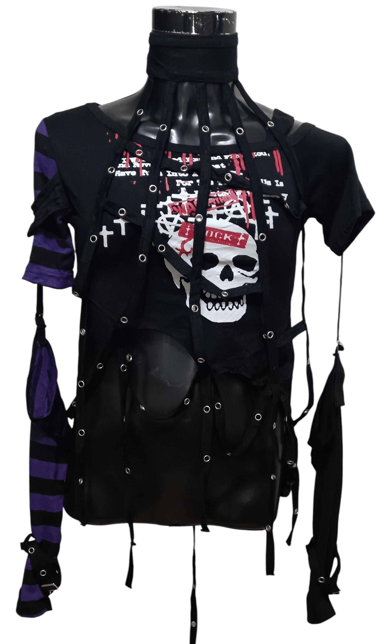 Japanese Brand ASYMMETRICAL ANARCHY PUNK BONDAGE DESIGN SHIRT Size M / US 6-8 / IT 42-44 - 1 Thumbnail