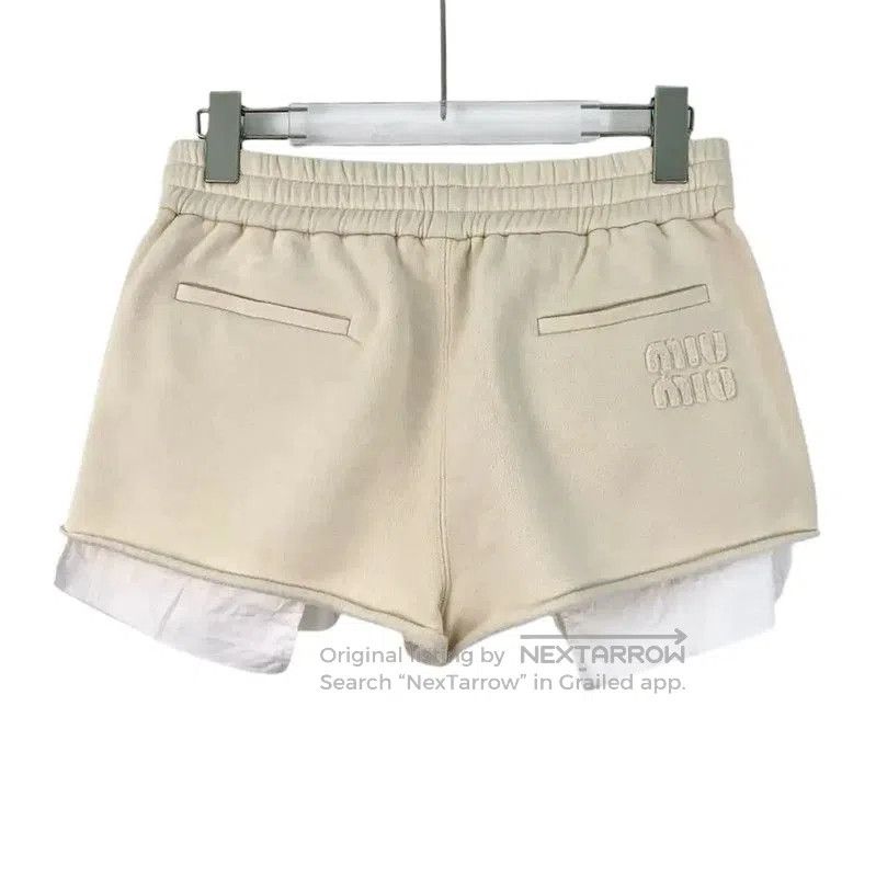 Miu Miu Miu Miu Beige Cotton Women's Shorts . Size 23" - 2 Thumbnail