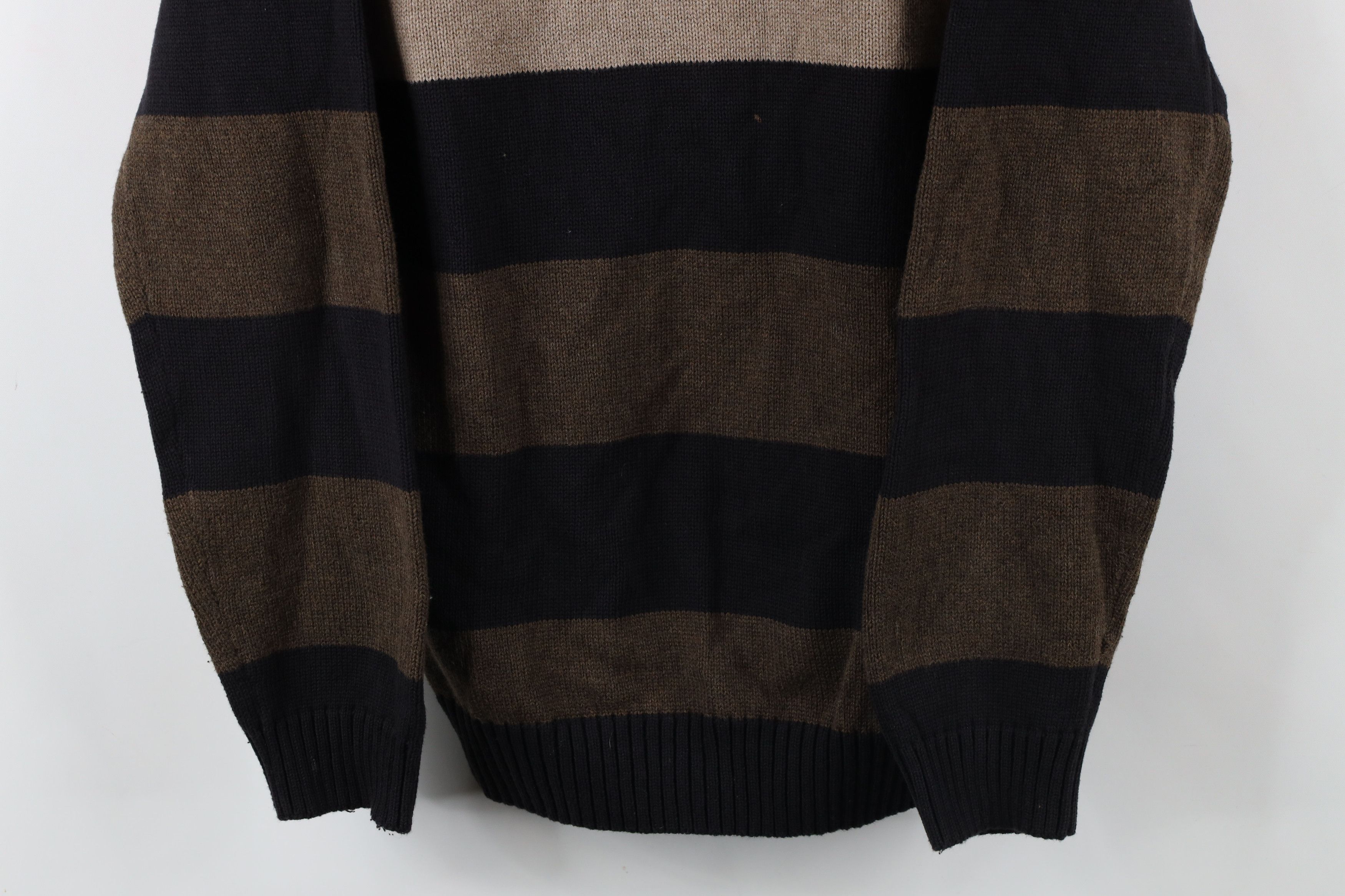 Vintage Vintage 90s Streetwear Block Striped Knit Sweater Brown Size US M / EU 48-50 / 2 - 3 Thumbnail