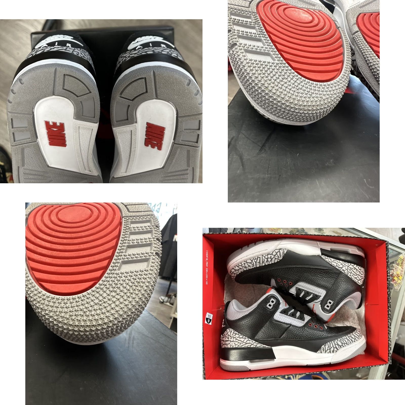 Jordan Brand Nike Air Jordan 3 Retro OG Black Cement Mid 2018 Sneaker Size 10 Mens Leather Size US 9 / EU 42 - 9 Thumbnail