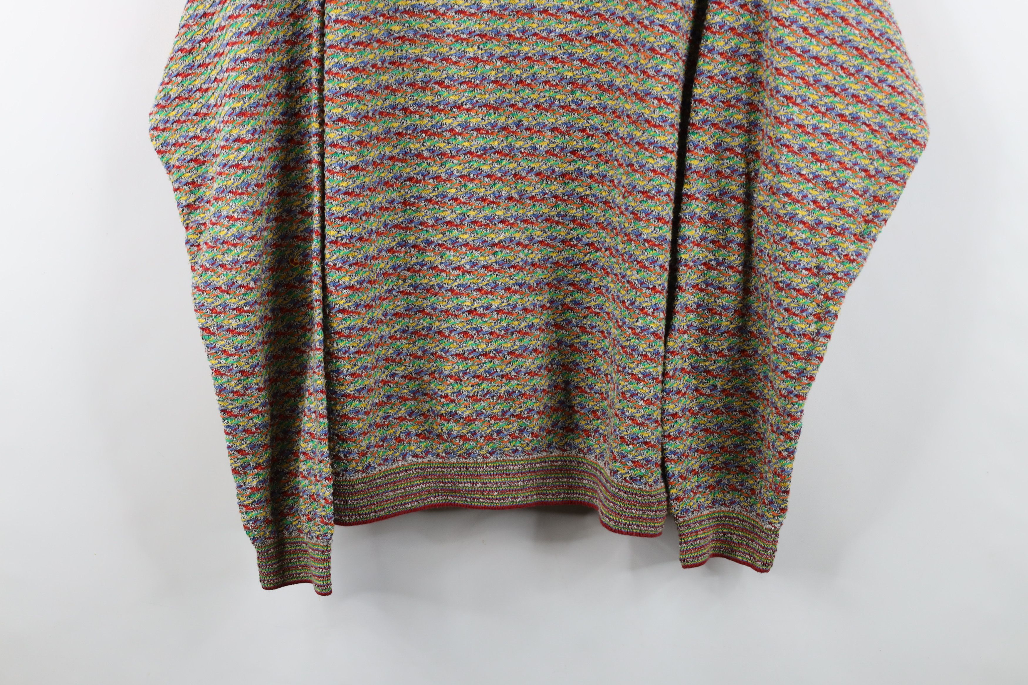 Vintage Vintage 90s Streetwear Rainbow Striped Knit Crewneck Sweater Size US L / EU 52-54 / 3 - 3 Thumbnail