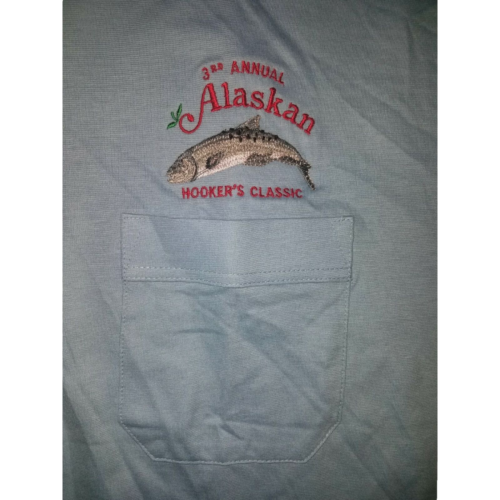 Vintage VINTAGE Silver Fox Polo Shirt Fish Embroidered Alaska Mens 2XL Blue Shirts/Polos Mens 2XL Size US XXL / EU 58 / 5 - 2 Thumbnail