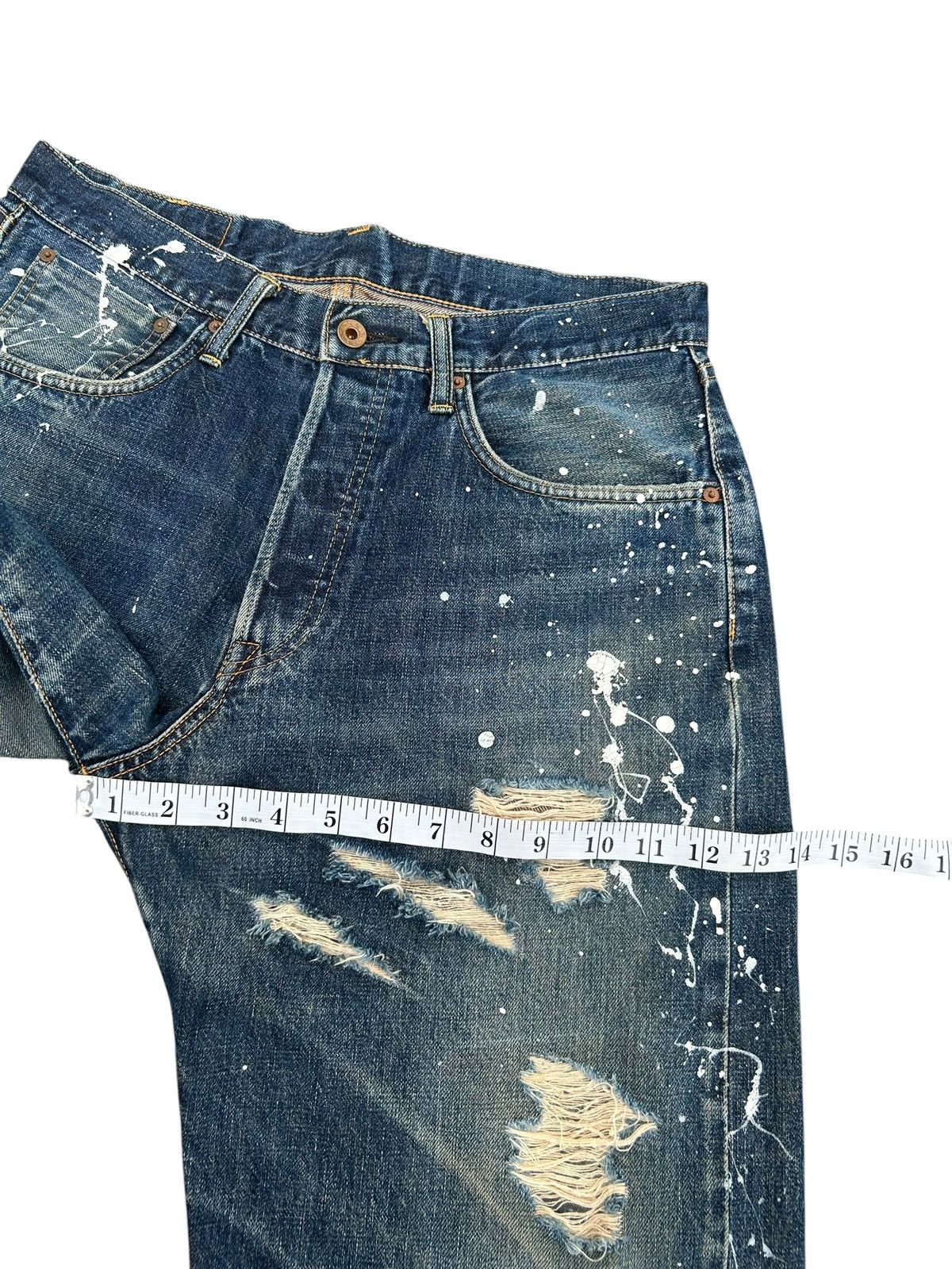 Kapital Vintage Edwin 505 Selvedge Thrashed Denim Jeans Size US 33 - 12 Thumbnail