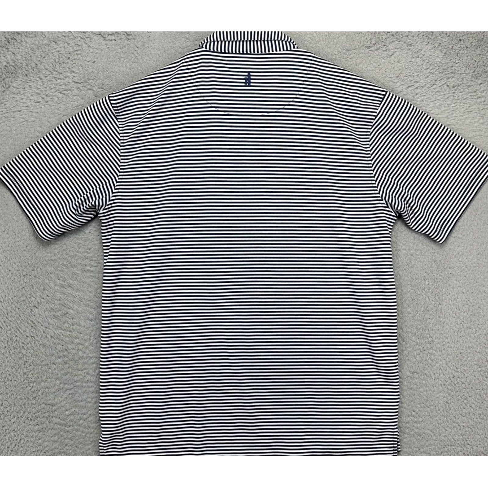 johnnie-O Johnnie-O Polo Shirt Adult Large Navy White Stripe Short Sleeve Mens Regular Fit Golf Rugby Prep-formance Size US L / EU 52-54 / 3 - 3 Thumbnail