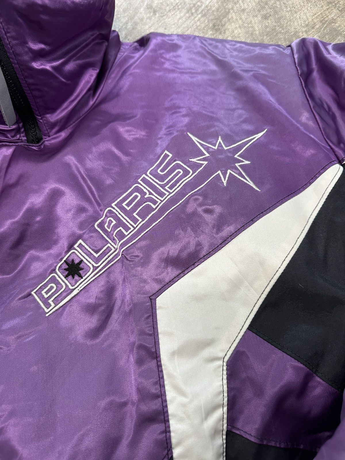 Vintage Vintage 80s 90s Motorcycle Snowmobile Polaris Satin Jacket Size US L / EU 52-54 / 3 - 2 Thumbnail