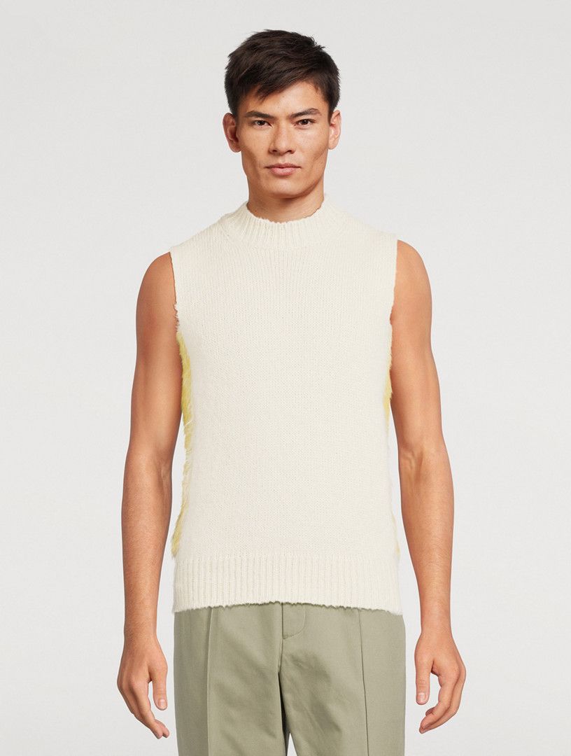 Jil Sander o1y1124 Sleeveless Wool Sweater in White Size US M / EU 48-50 / 2 - 2 Thumbnail