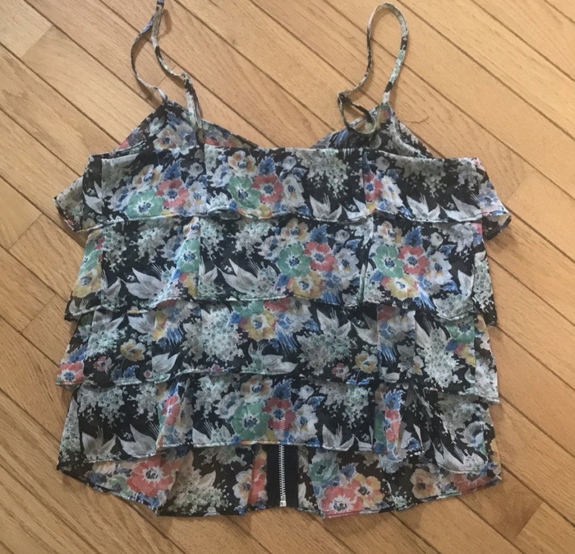 Other XXI FRONT ZIP UP RUFFLED FLORAL CAMI CROPPED TANK TOP Size M / US 6-8 / IT 42-44 - 5 Thumbnail