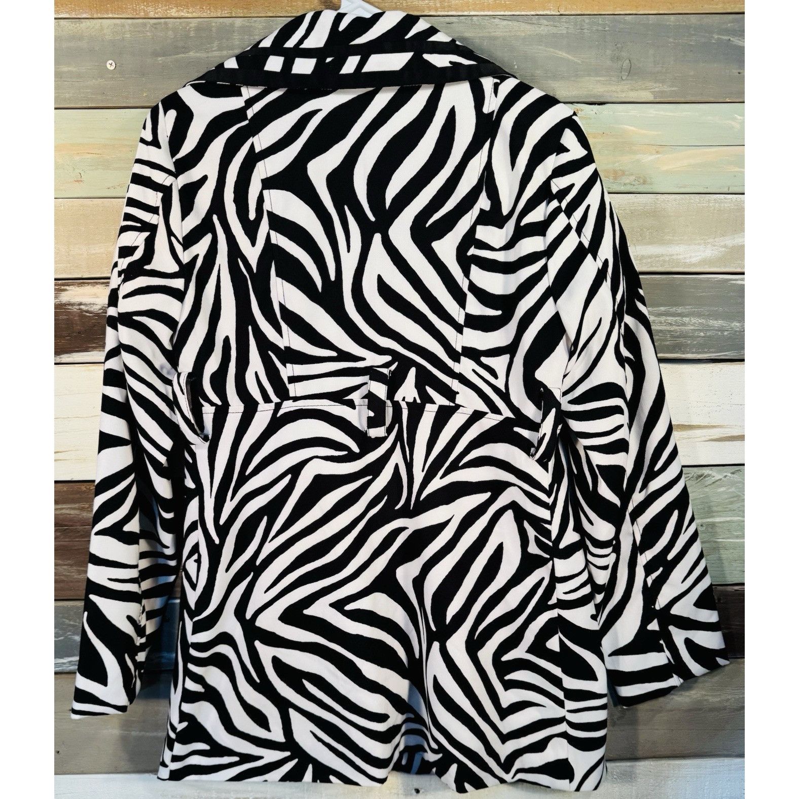 Other Heart Soul Black & White Zebra Stripes Button Up Coat Jacket Size M / US 6-8 / IT 42-44 - 9 Thumbnail