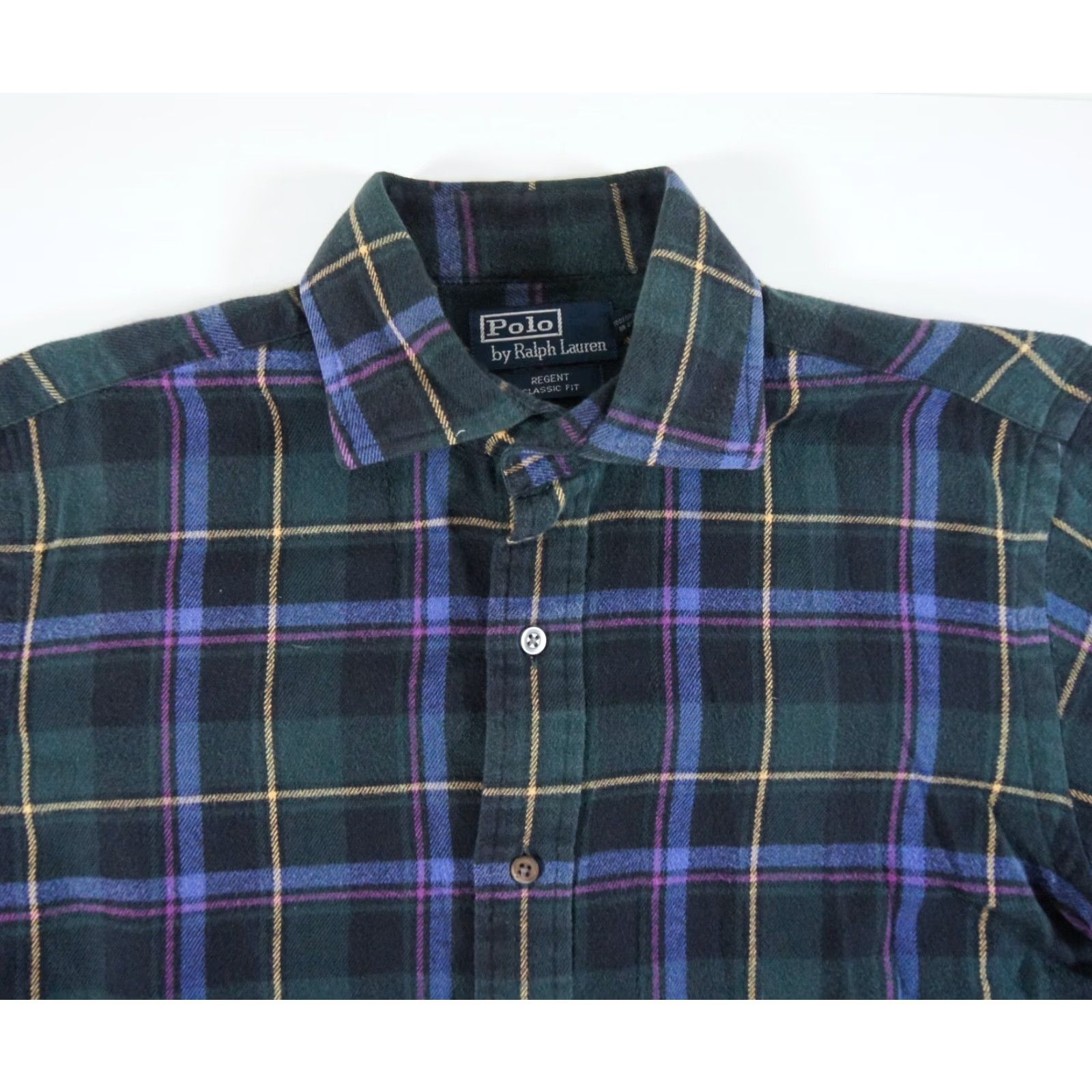 Polo Ralph Lauren VINTAGE Polo Ralph Lauren Men’s Flannel Shirt Long Sleeve Casual Button-Up Green Plaid Small Size US M / EU 48-50 / 2 - 2 Thumbnail