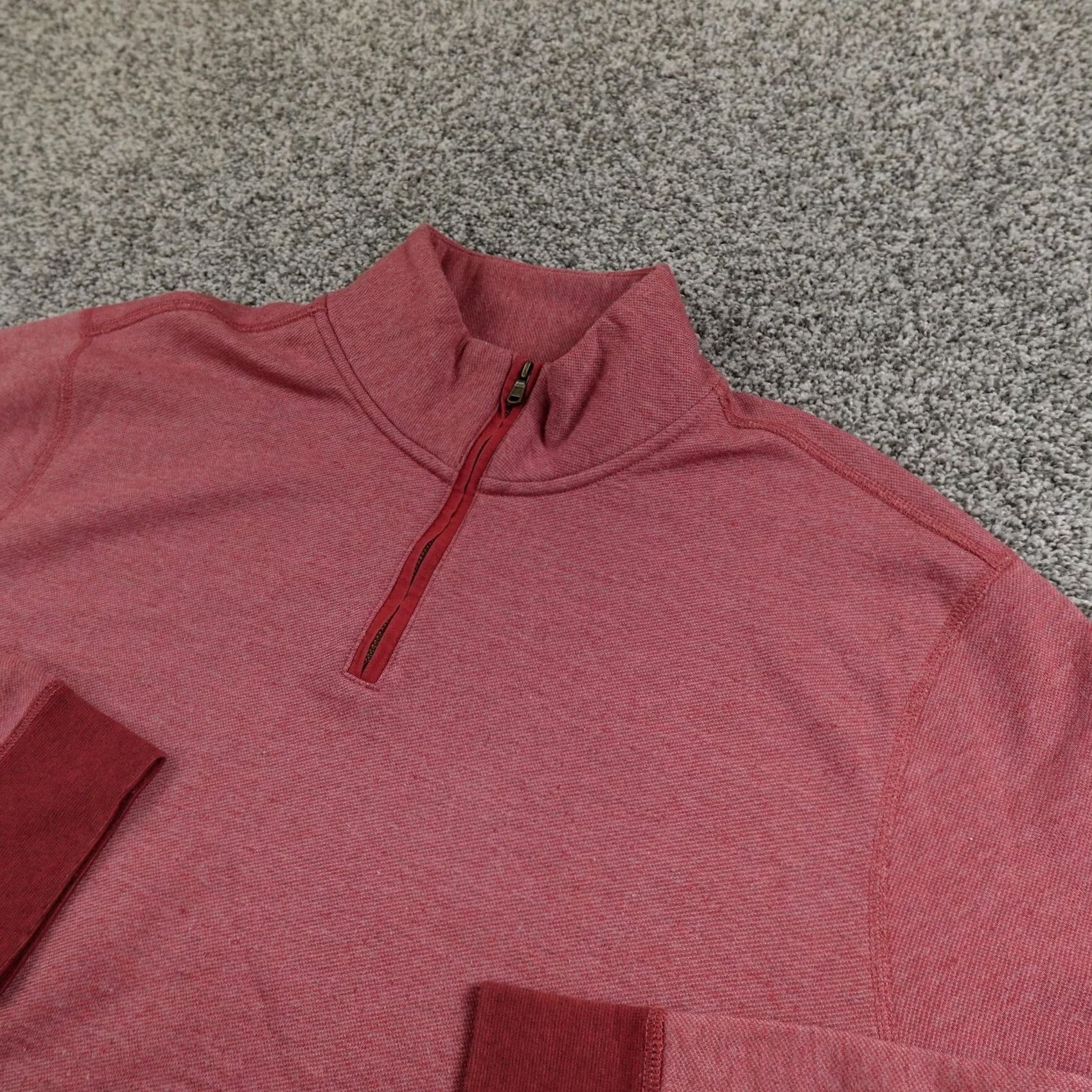Faherty Faherty Sweatshirt Mens XL Red 1/4 Zip Pullover Knit Pullover Sweatshirt Casual Preppy Logo Zipper Long Sleeve Knit Red Mens XL Size US XL / EU 56 / 4 - 2 Thumbnail