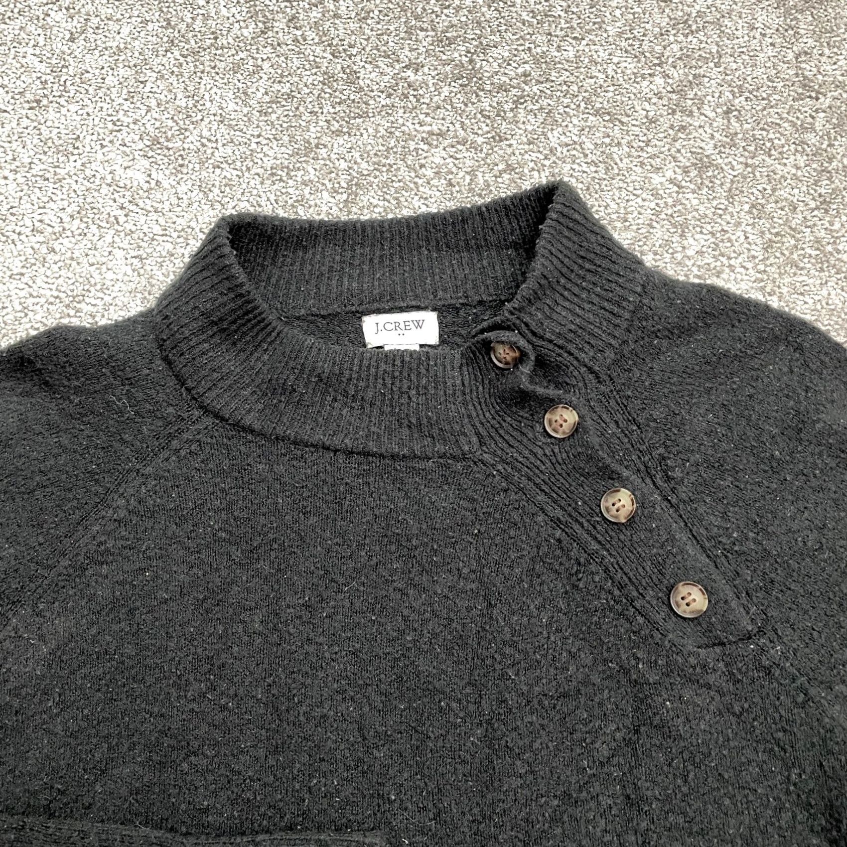 J.Crew J.Crew Wool Blend Pullover Sweater Womens Large Black Buttons Knit Casual Work Size L / US 10 / IT 46 - 3 Thumbnail