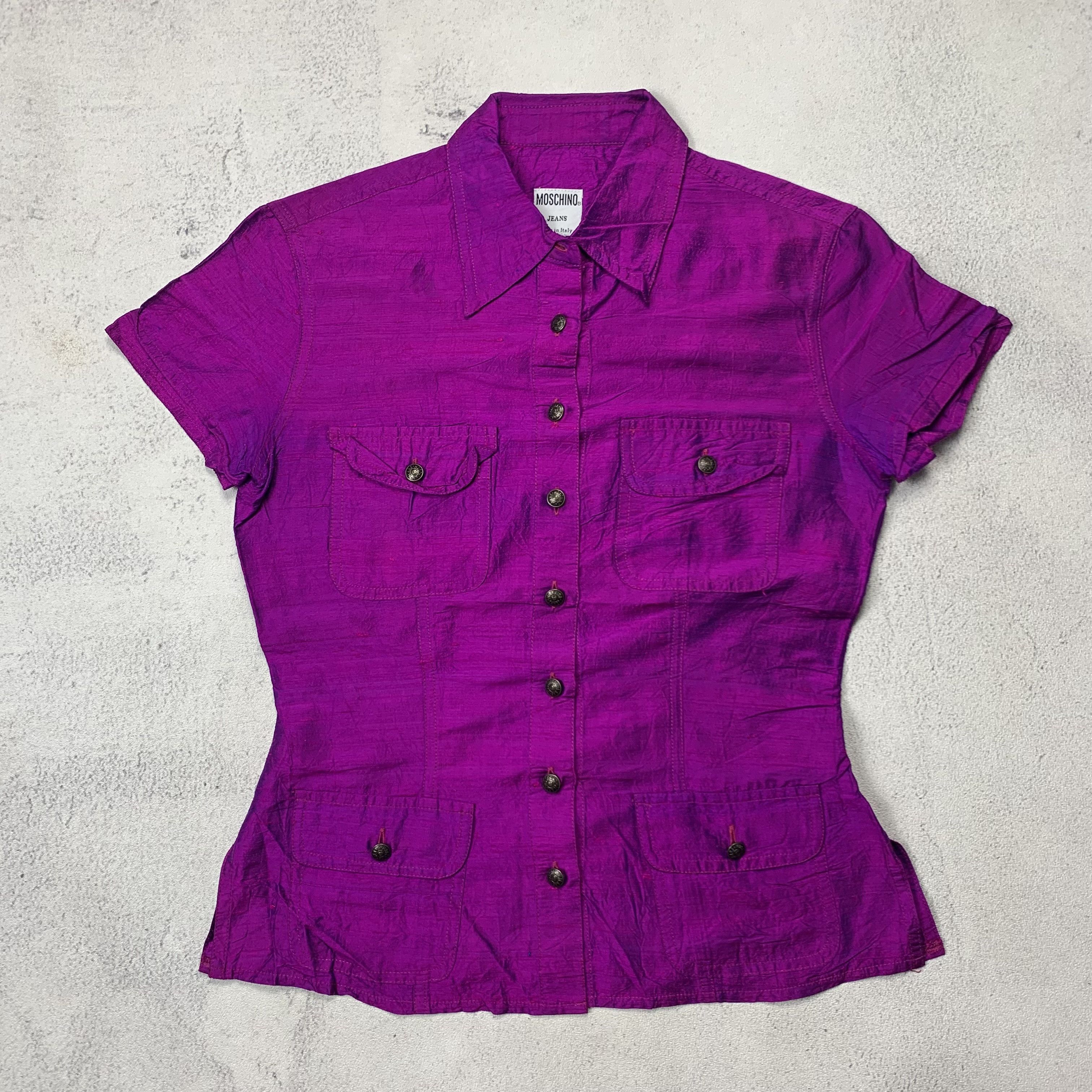 Moschino Vintage Moschino Silk Shirt Size S / US 4 / IT 40 - 1 Thumbnail