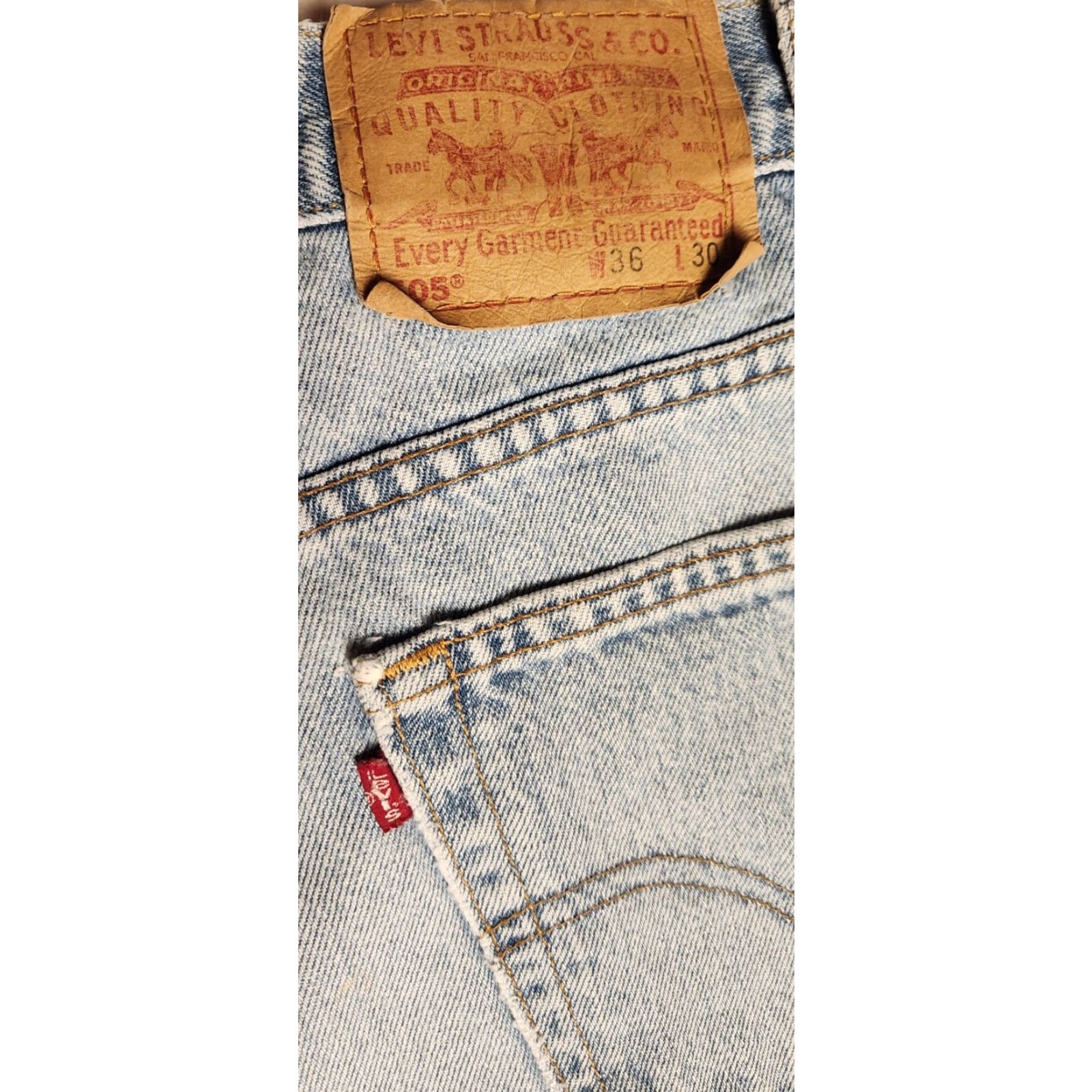 Levi's VINTAGE Levi's 505 Jeans Men 36x30 Blue Denim Regular Straight USA MADE 90s Theme Boys? Girls? Size US 36 / EU 52 - 5 Thumbnail