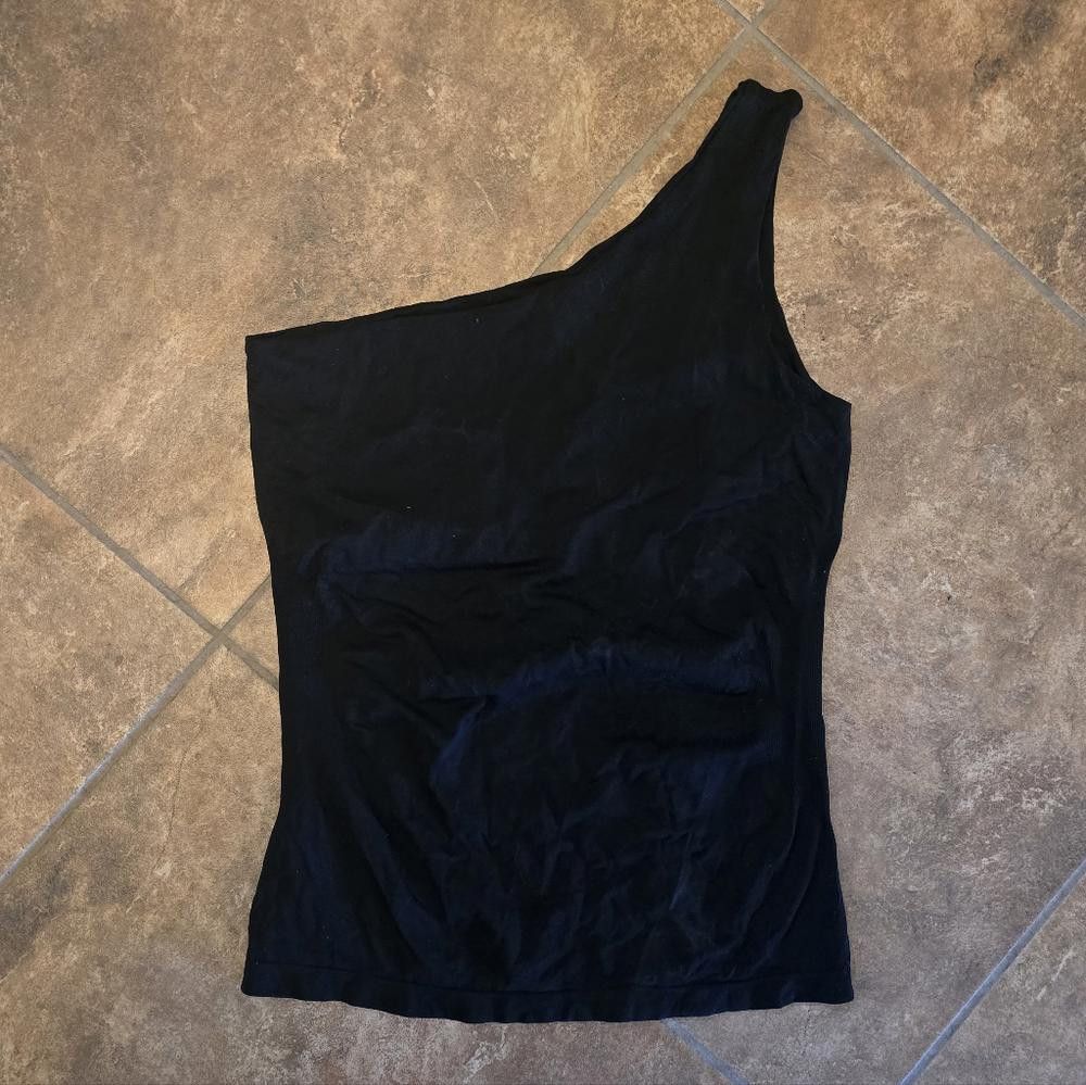 Designer Black One Shoulder Bodycon Tank Size M / US 6-8 / IT 42-44 - 1 Thumbnail