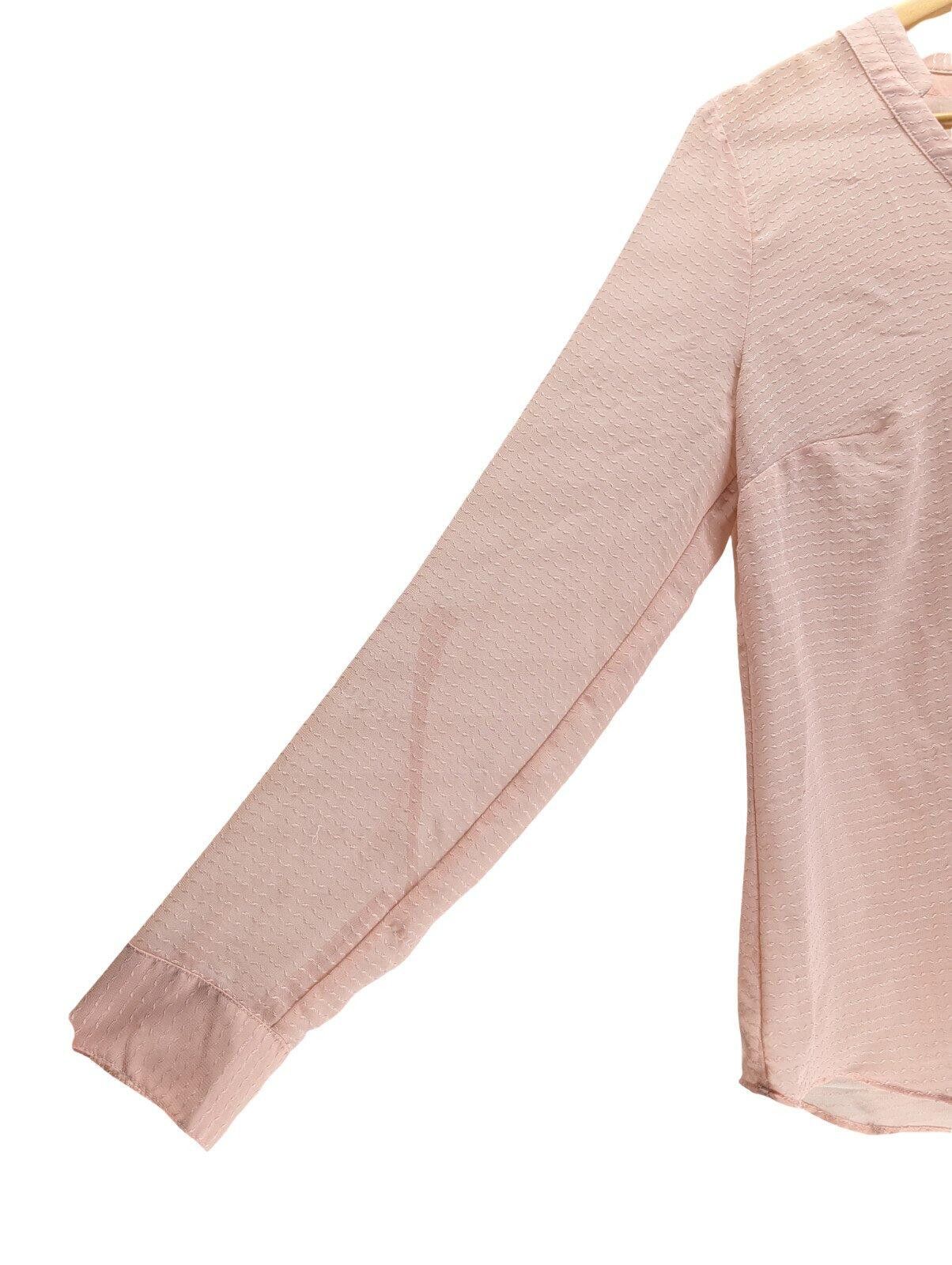 Analog a.n.a Blouse Size Medium Textured Button Henley V-Neck Pink Size M / US 6-8 / IT 42-44 - 3 Thumbnail