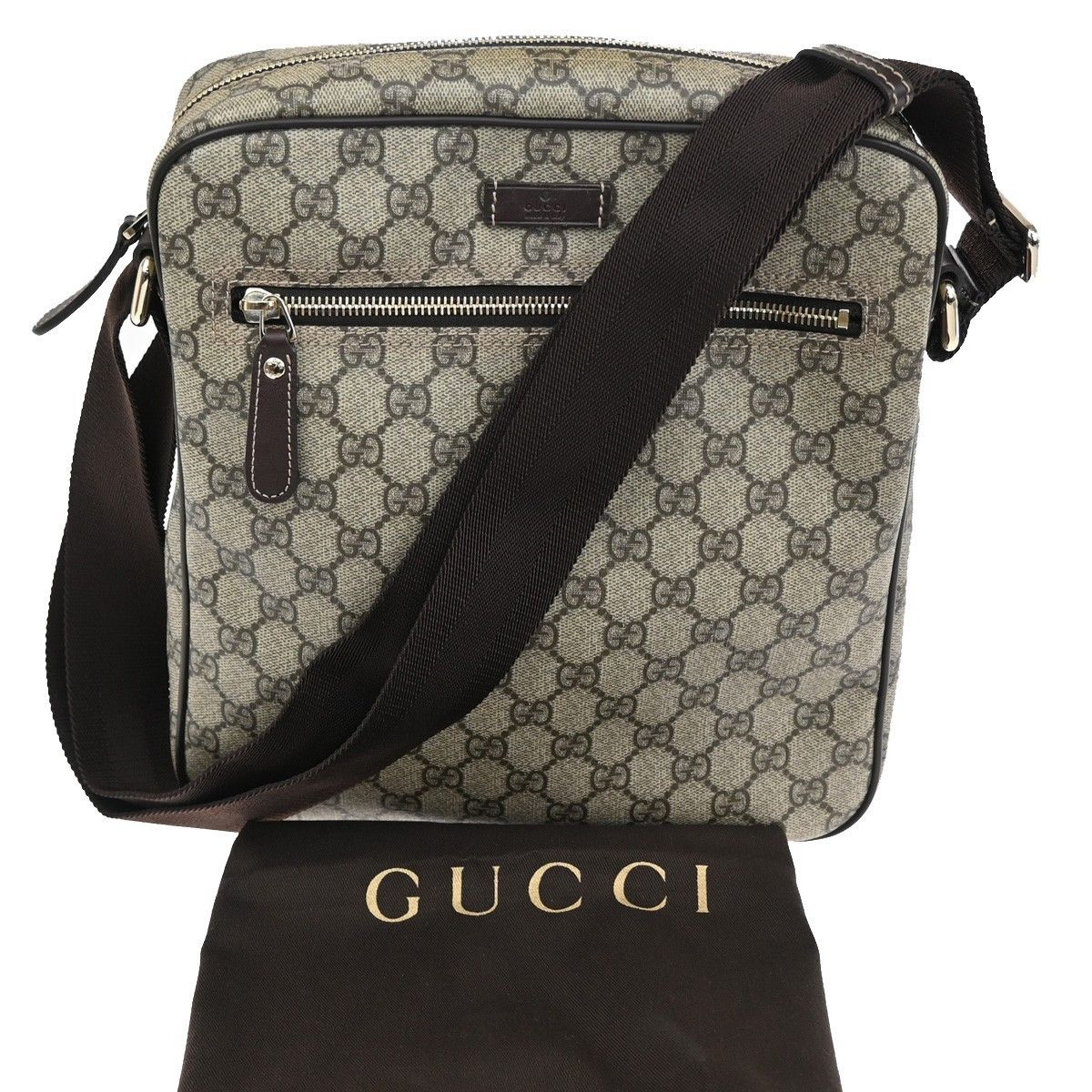 Gucci Gucci Front Zip Messenger GG Coated Canvas Size ONE SIZE - 1 Thumbnail