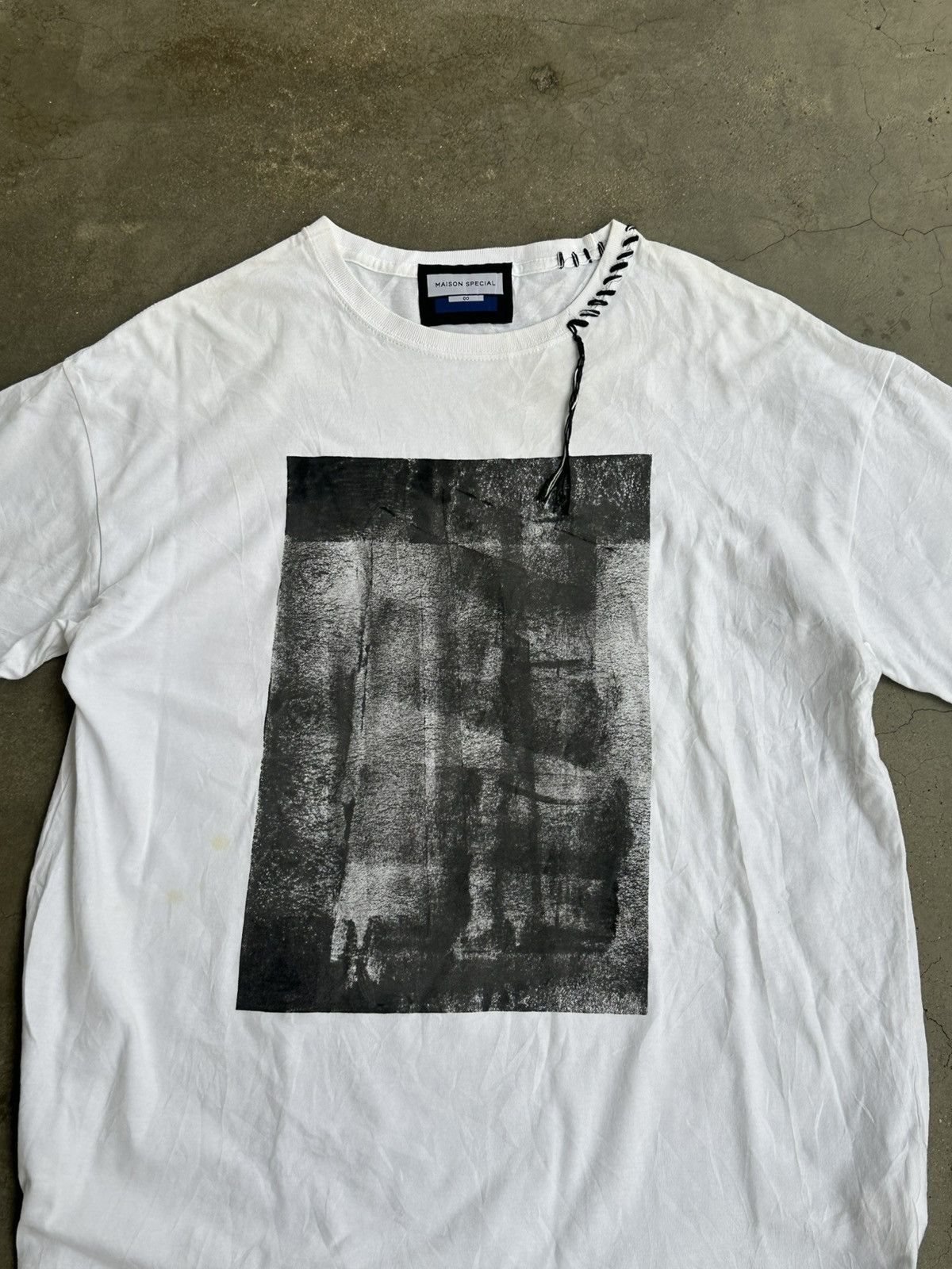 Maison Margiela Maison Special Abstract Hand-Printed Oversized Stitched Tee Size US M / EU 48-50 / 2 - 2 Thumbnail