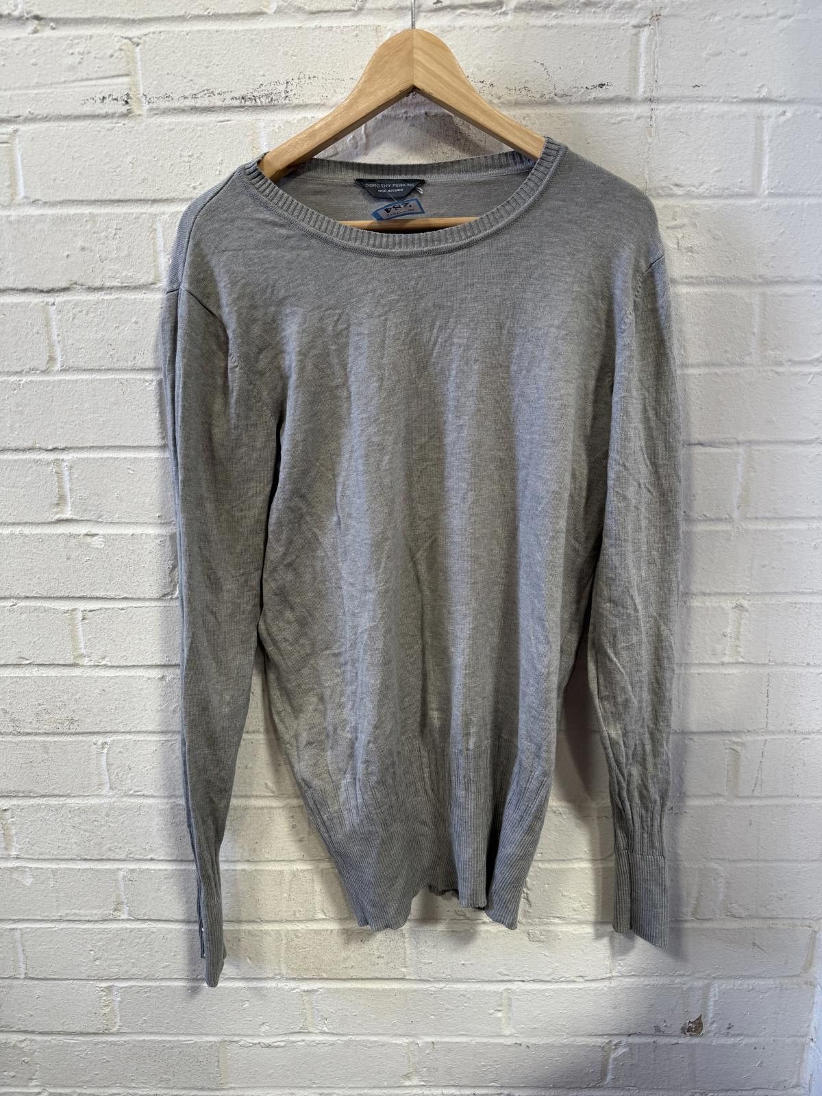 Designer Dorothy Perkins Grey Long Sleeve Sweater Size UK 14 EU 42 Size L / US 10 / IT 46 - 1 Thumbnail