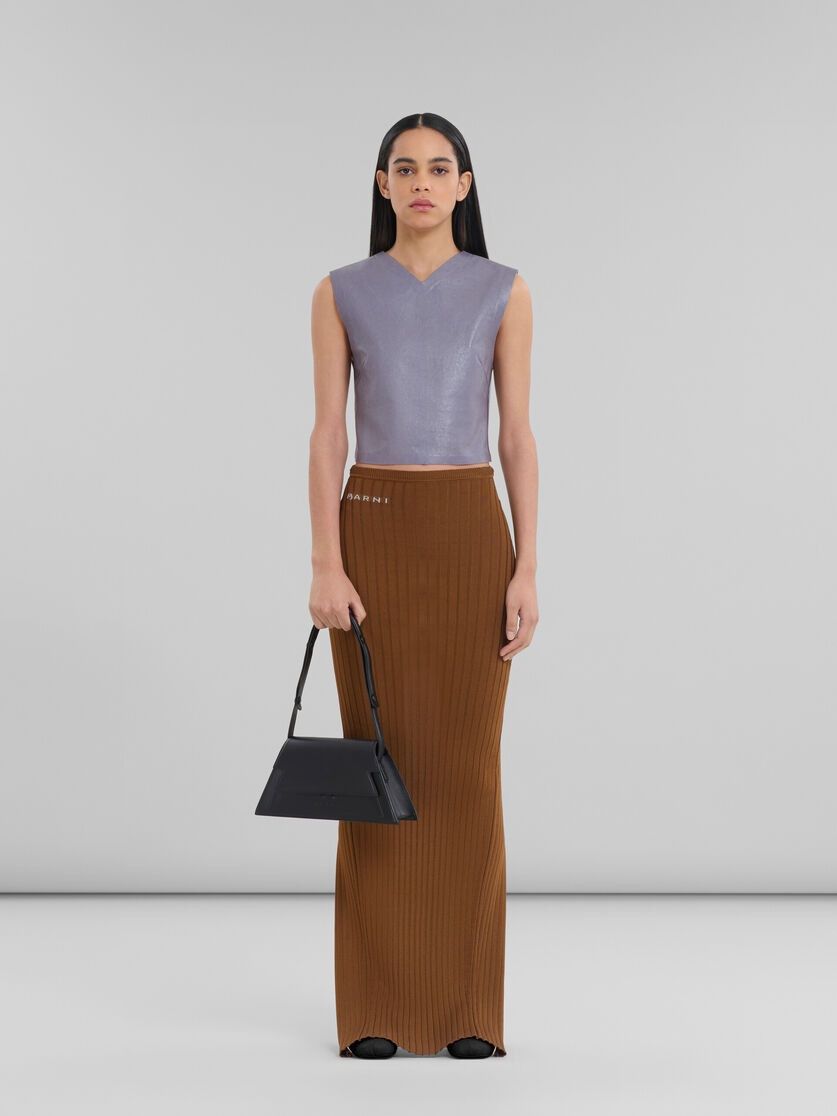 Marni o1w1db11125 Size :OS/Debossed Leather Shoulder Bag in Black Size ONE SIZE - 6 Thumbnail
