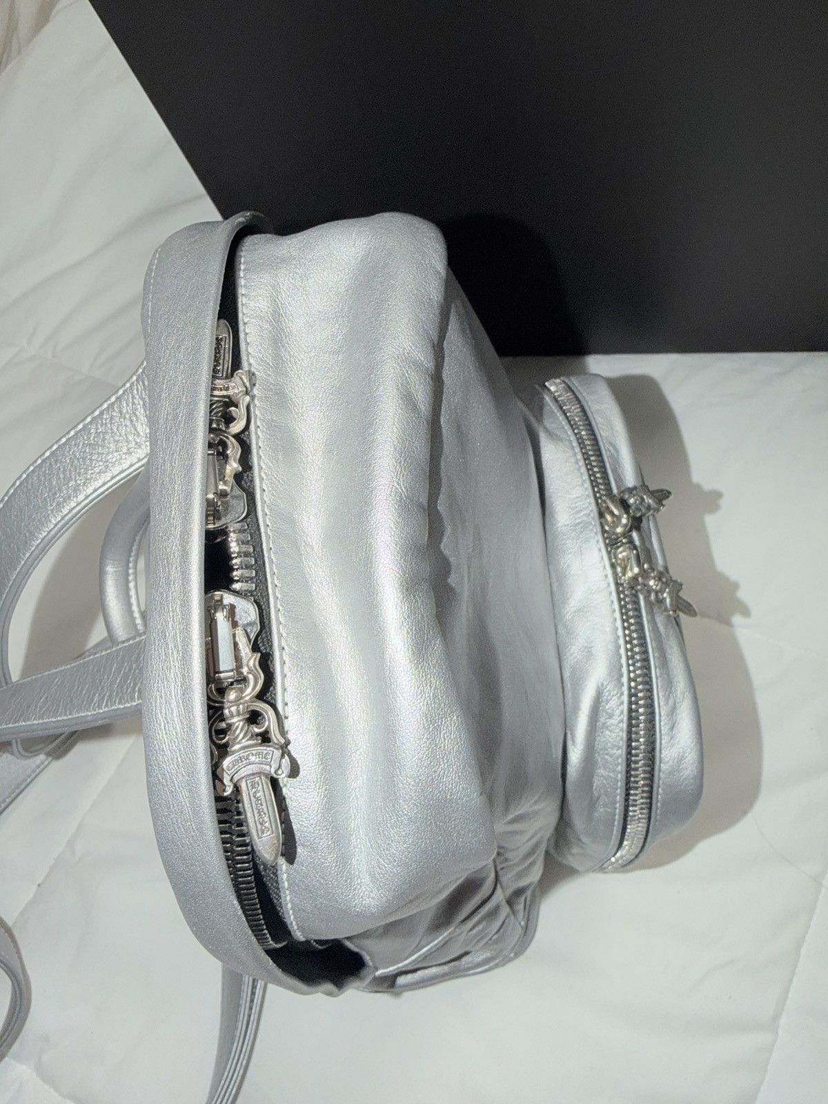 Chrome Hearts 1 of 1 Silver Chrome Heart Leather Backpack Size ONE SIZE - 10 Thumbnail