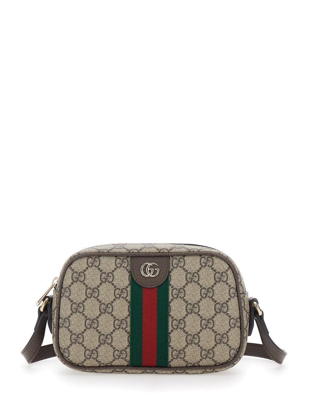 Gucci Beige Mini 'Ophidia' Bag with Shoulder Strap and GG Canvas Web Detail in Leather Women Size ONE SIZE - 1 Thumbnail