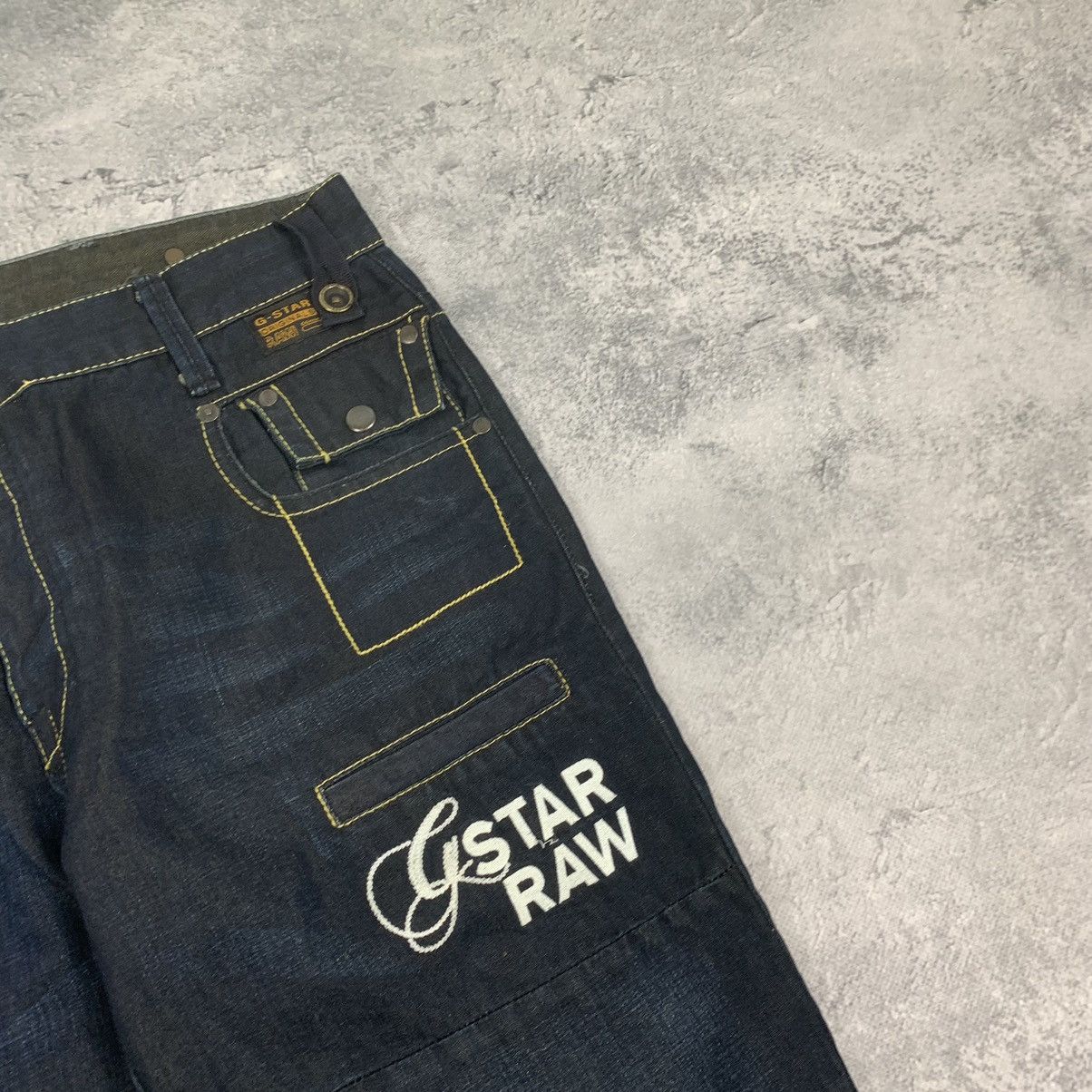 G-Star Vintage Y2K G-Star Raw Big Logo Jeans Size 33/34 Blue Size US 33 - 5 Thumbnail