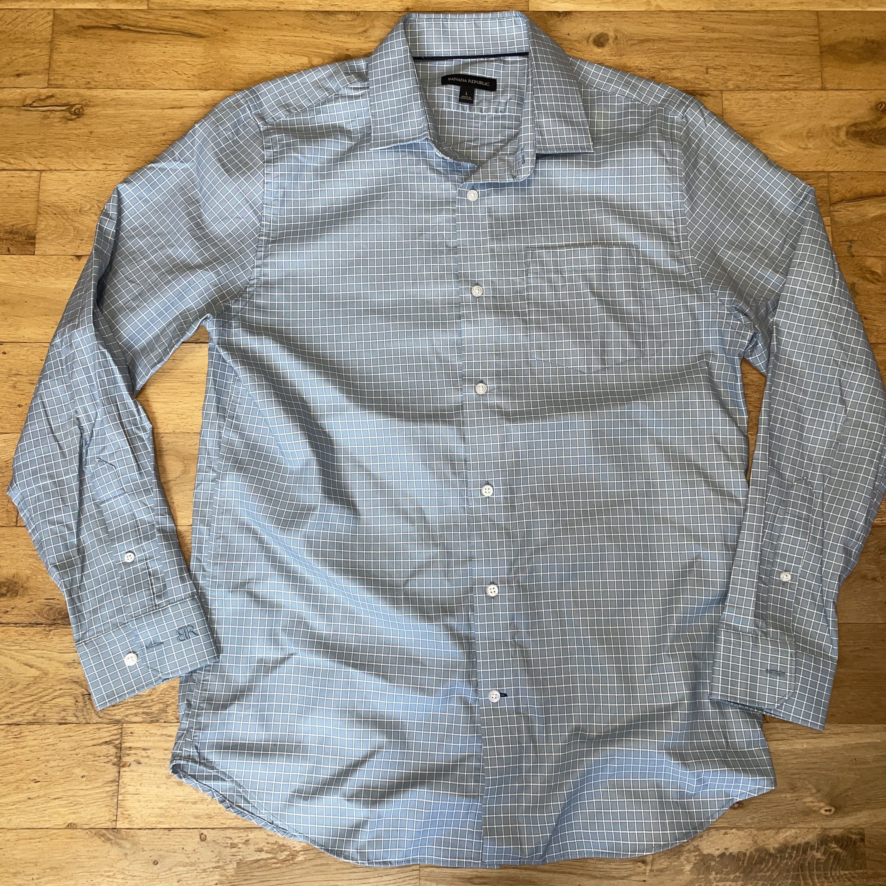 Banana Republic Banana Republic Men's Fashionable Elegant Check Shirt Size L Size US L / EU 52-54 / 3 - 1 Thumbnail