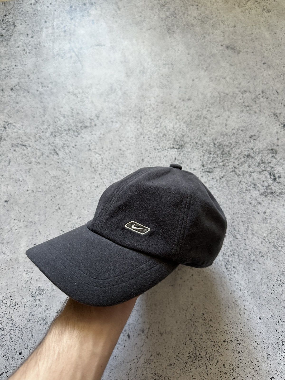 Vintage Nike Cap Wool Hat Spell Out Logo Y2K USA