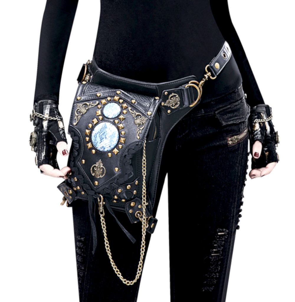 Hysteric Glamour × Japanese Brand × Vintage Vintage Steampunk Knight Rivets Leather Bag Streetwear Rave Size ONE SIZE - 2 Thumbnail