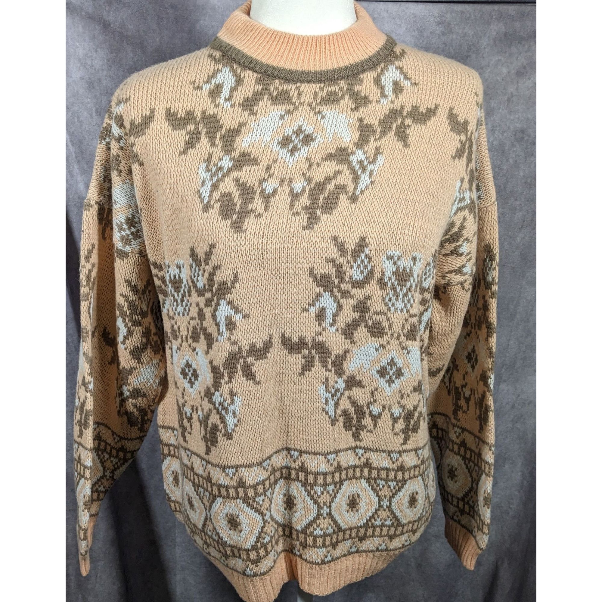 Other Vintage Tarazzia Grandmacore Peach Floral Sweater Size M / US 6-8 / IT 42-44 - 4 Thumbnail