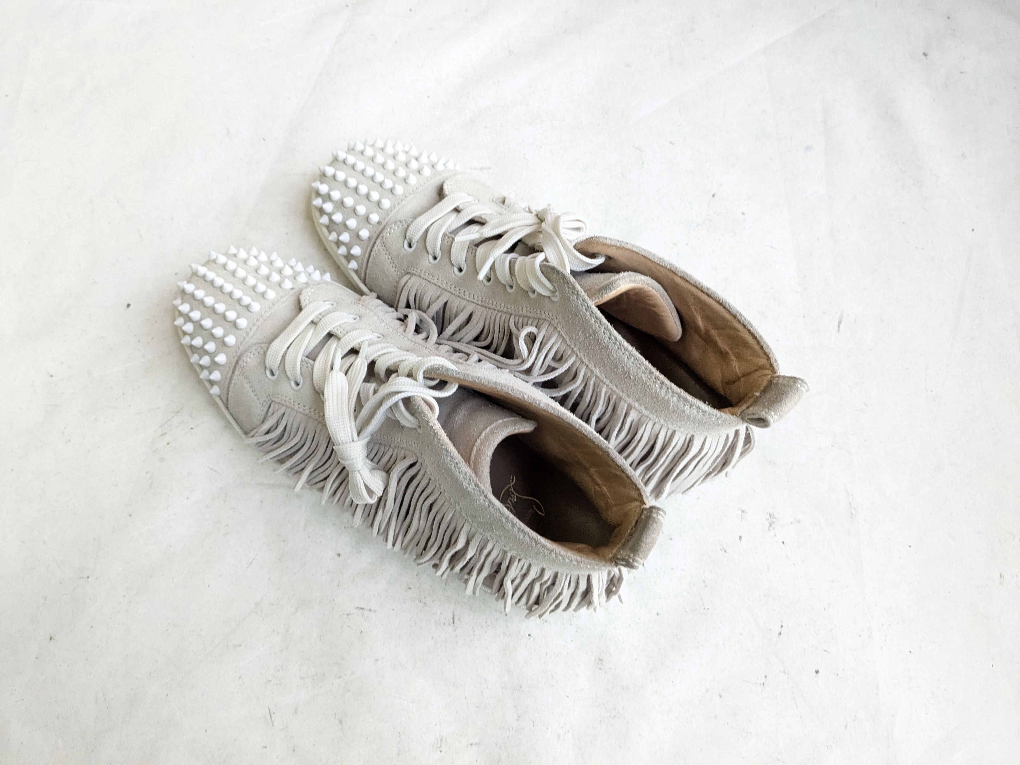 Christian Louboutin Christian Louboutin Sneakers Gray 10 43 Suede Spikes Fringe Size US 10 / EU 43 - 11 Thumbnail