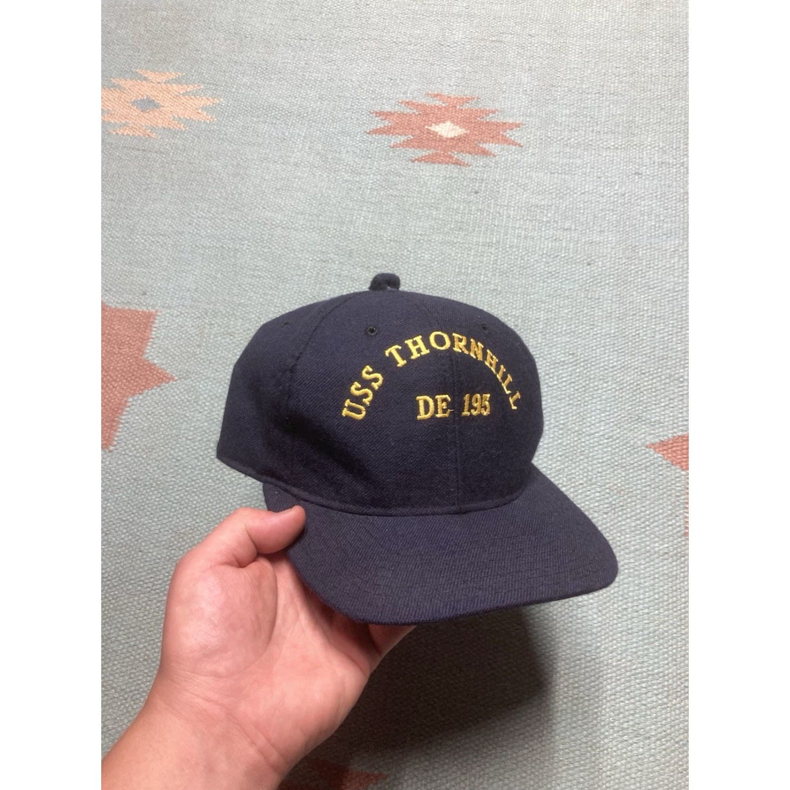Vintage VINTAGE SnapBack Hat Wool Cap USS Thornhill DE 195 US Navy Military Men Adjustable Blue Wool Size ONE SIZE - 2 Thumbnail