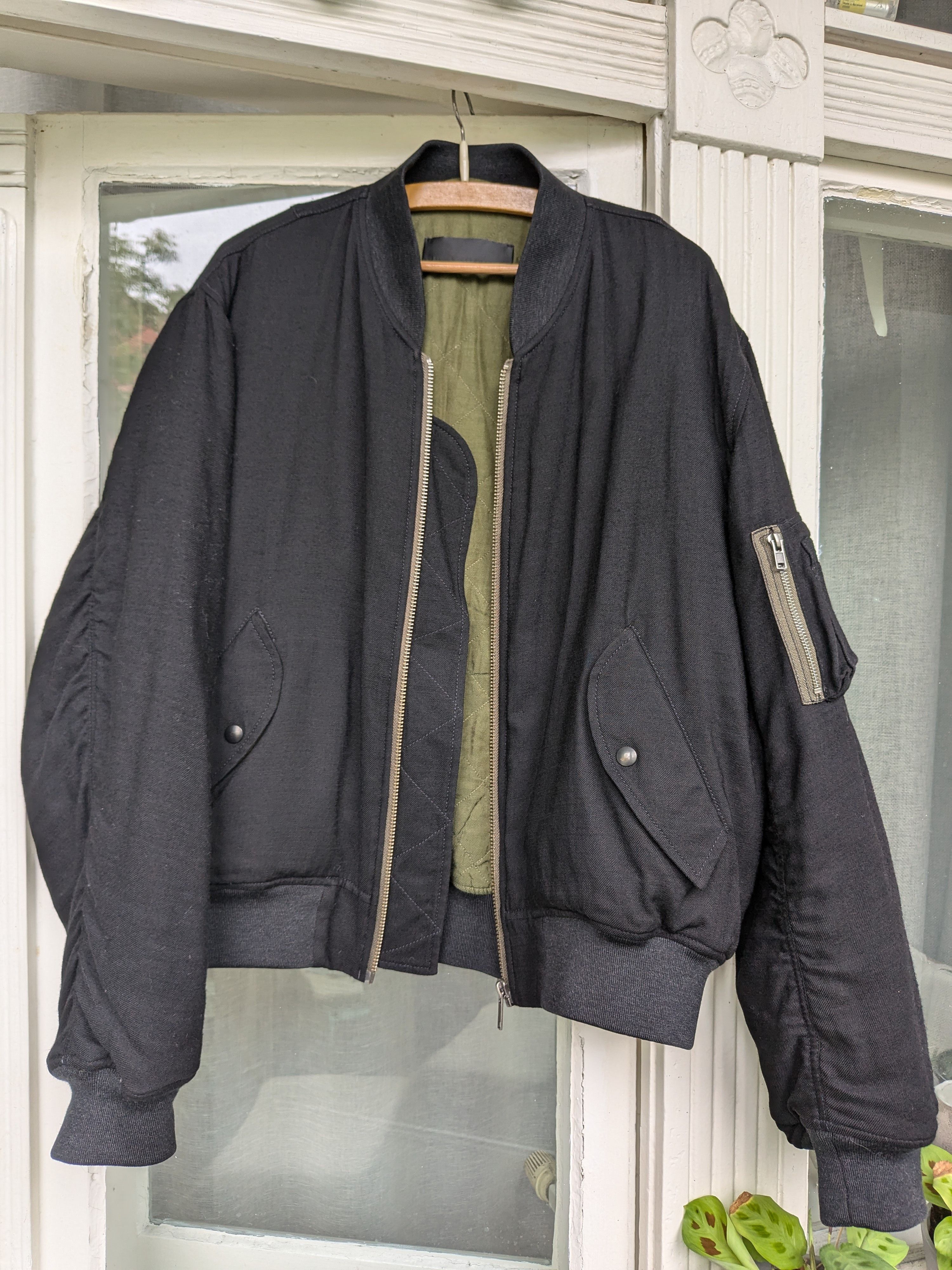 Haider Ackermann AW16 Black Wool Bomber Size US XL / EU 56 / 4 - 4 Thumbnail