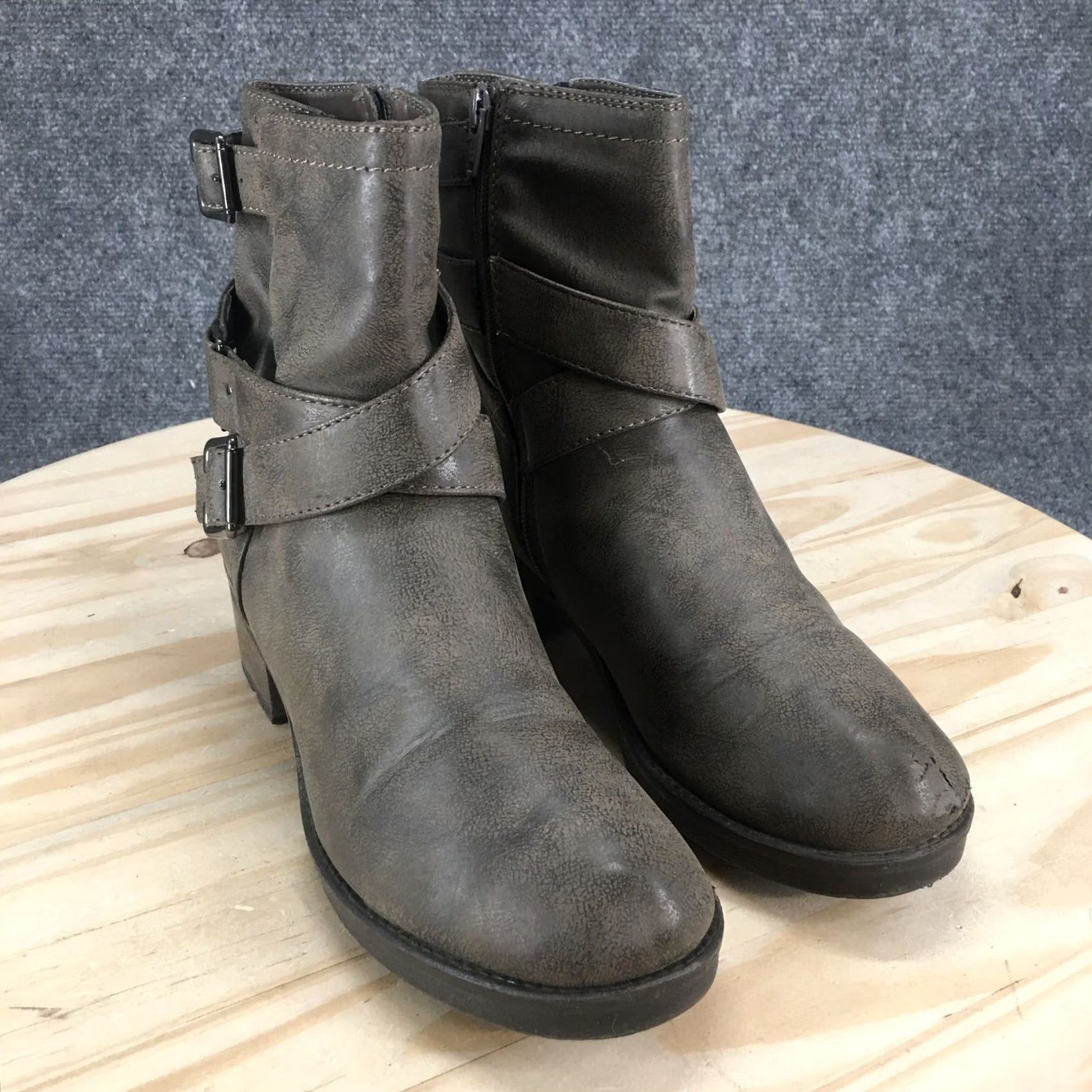 Vintage White Mountain Boots Womens 9M Brown Backup Ankle Bootie Buckle Faux Leather Bootie Size US 9 / IT 39 - 3 Thumbnail