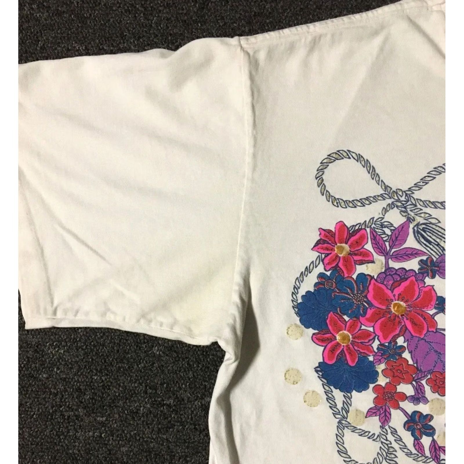 Vintage VINTAGE 90s Flower Art Faded Distress Shirt M USA Nature Beach Grunge Punk Rose 80s Mens Shirt M White Heart Art USA Flowers Vintage 90s Size US M / EU 48-50 / 2 - 6 Thumbnail