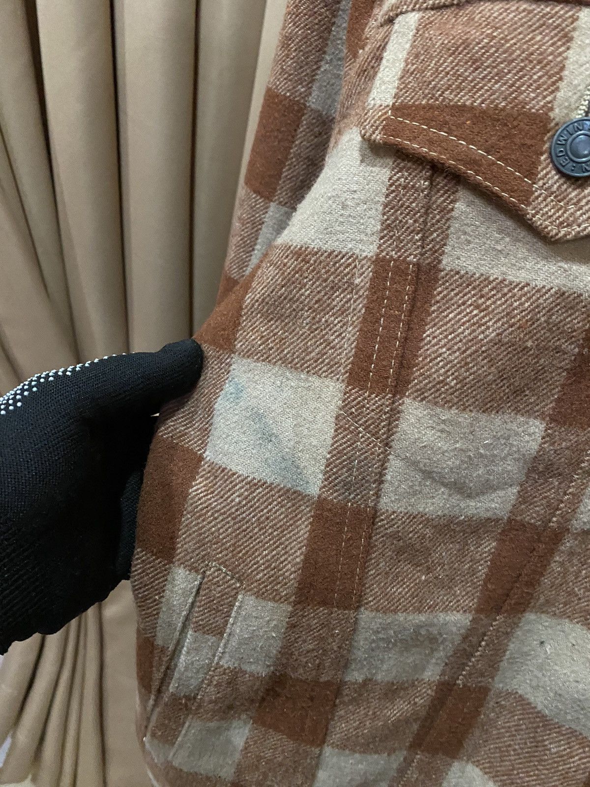 Edwin Edwin Clothing Supply Checked Sherpa Jacket - Men’s Fashion Size US L / EU 52-54 / 3 - 5 Thumbnail