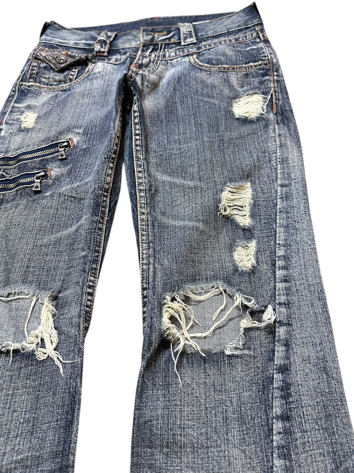 semanticdesign Vintage Semantic Design Flare Grunge Bondage Punk Denim Size US 30 / EU 46 - 4 Thumbnail