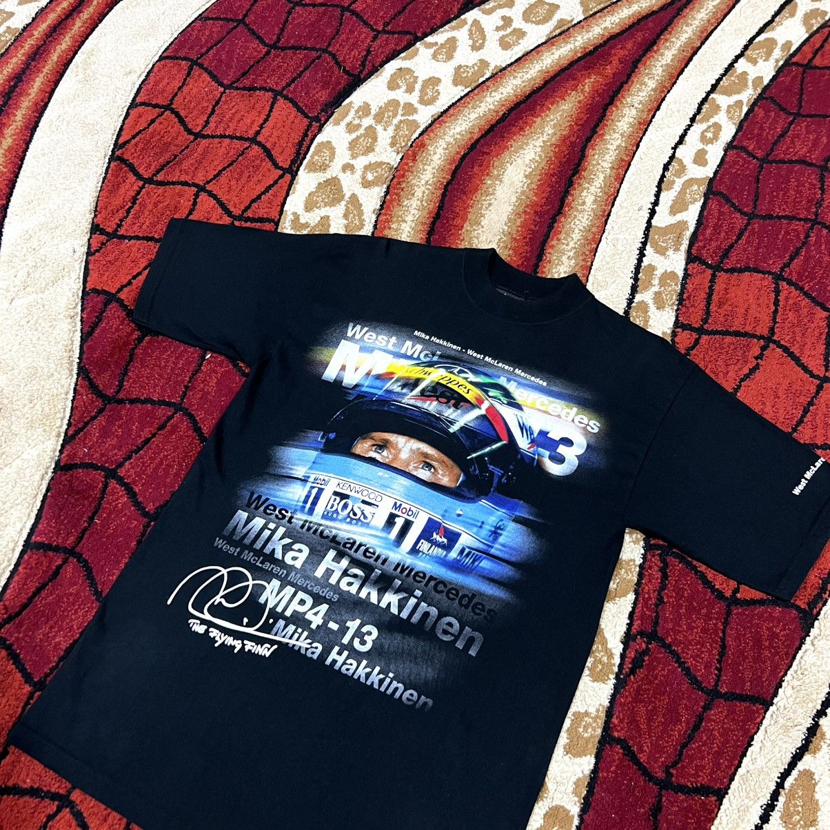 Vintage 90d Mika Hakkinen West Mclaren Mercedes T Shirt